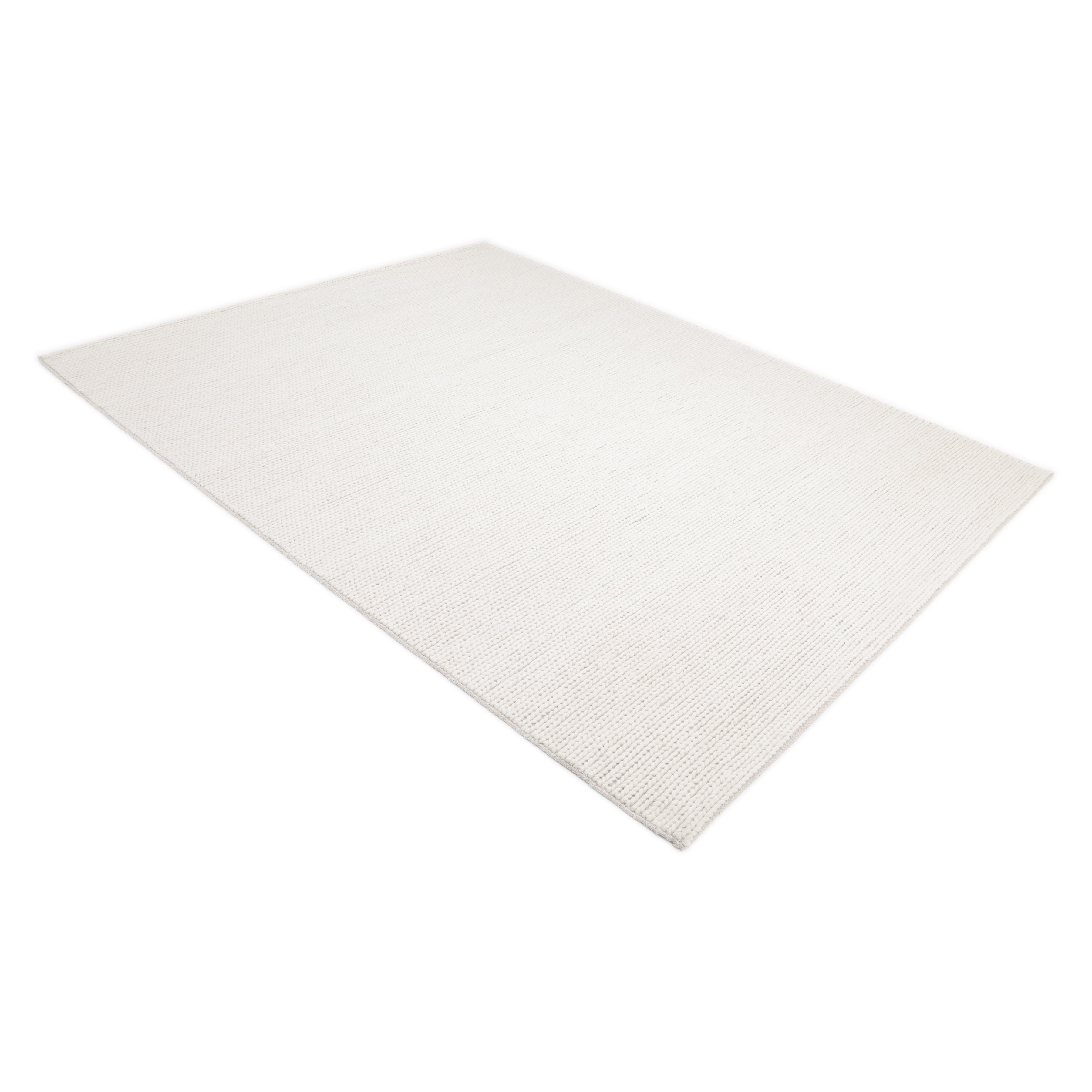 Elizabeth Hand Woven Contemporary Solid Ivory Area Rug