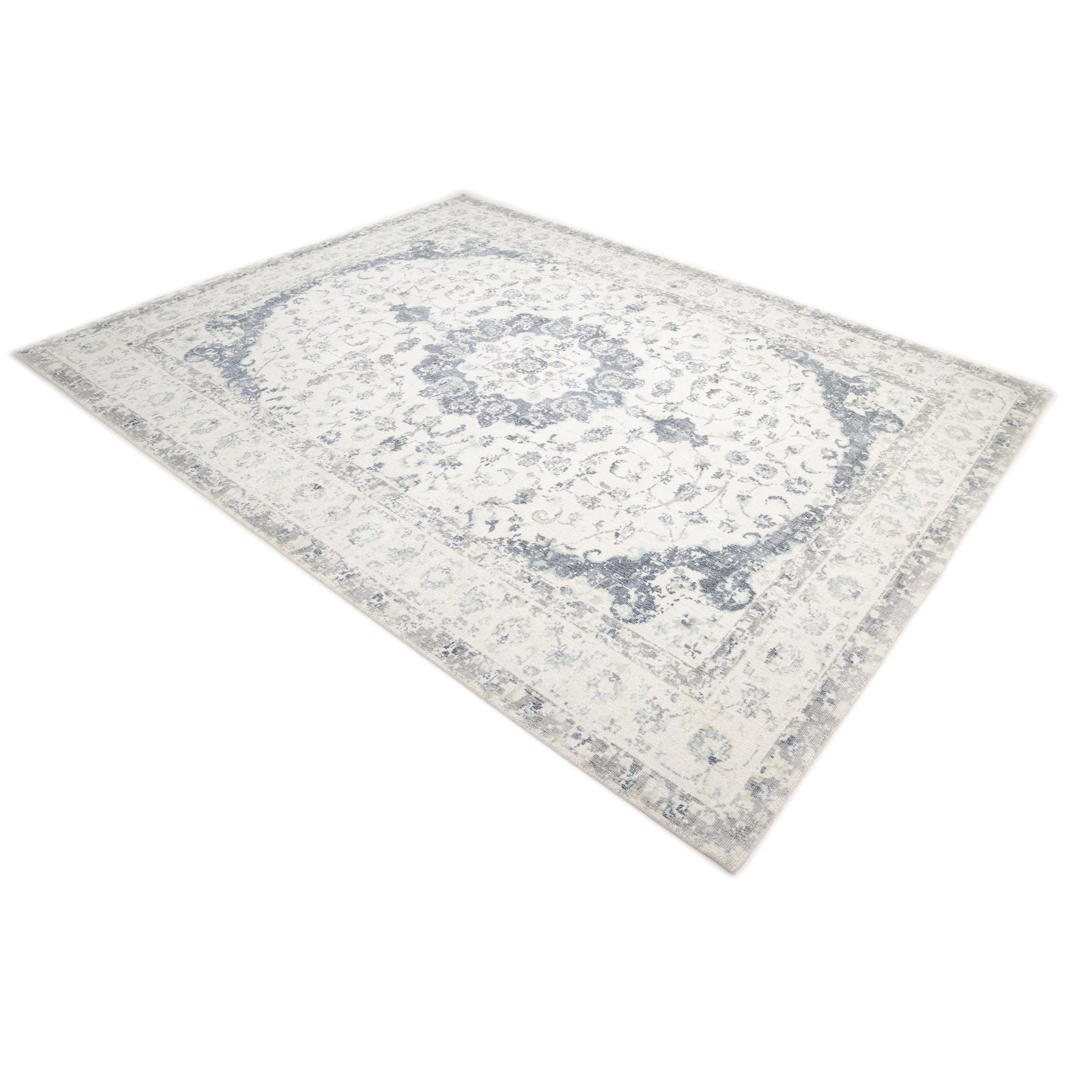 Leena Hand-Loomed Contemporary Floral Ivory Area Rug