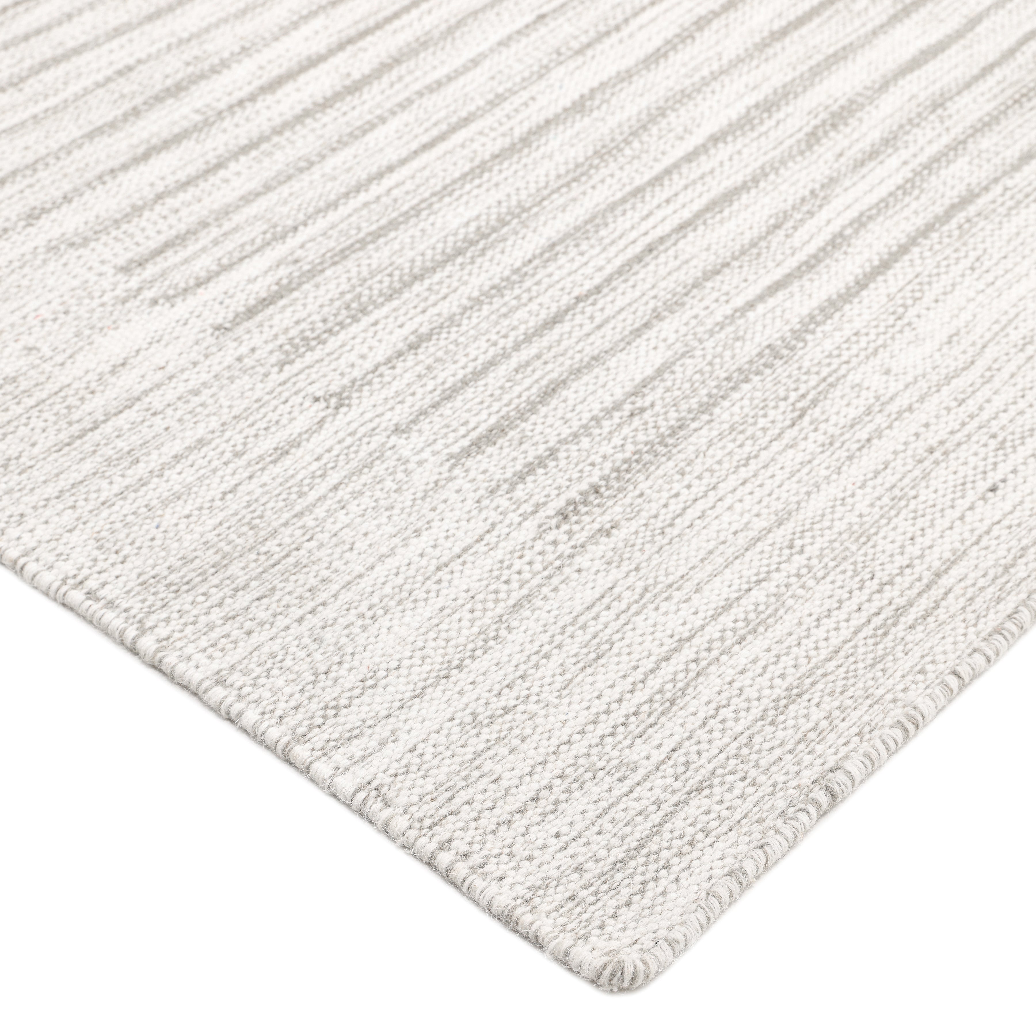 George Hand Woven Contemporary Striped Light Gray Area Rug
