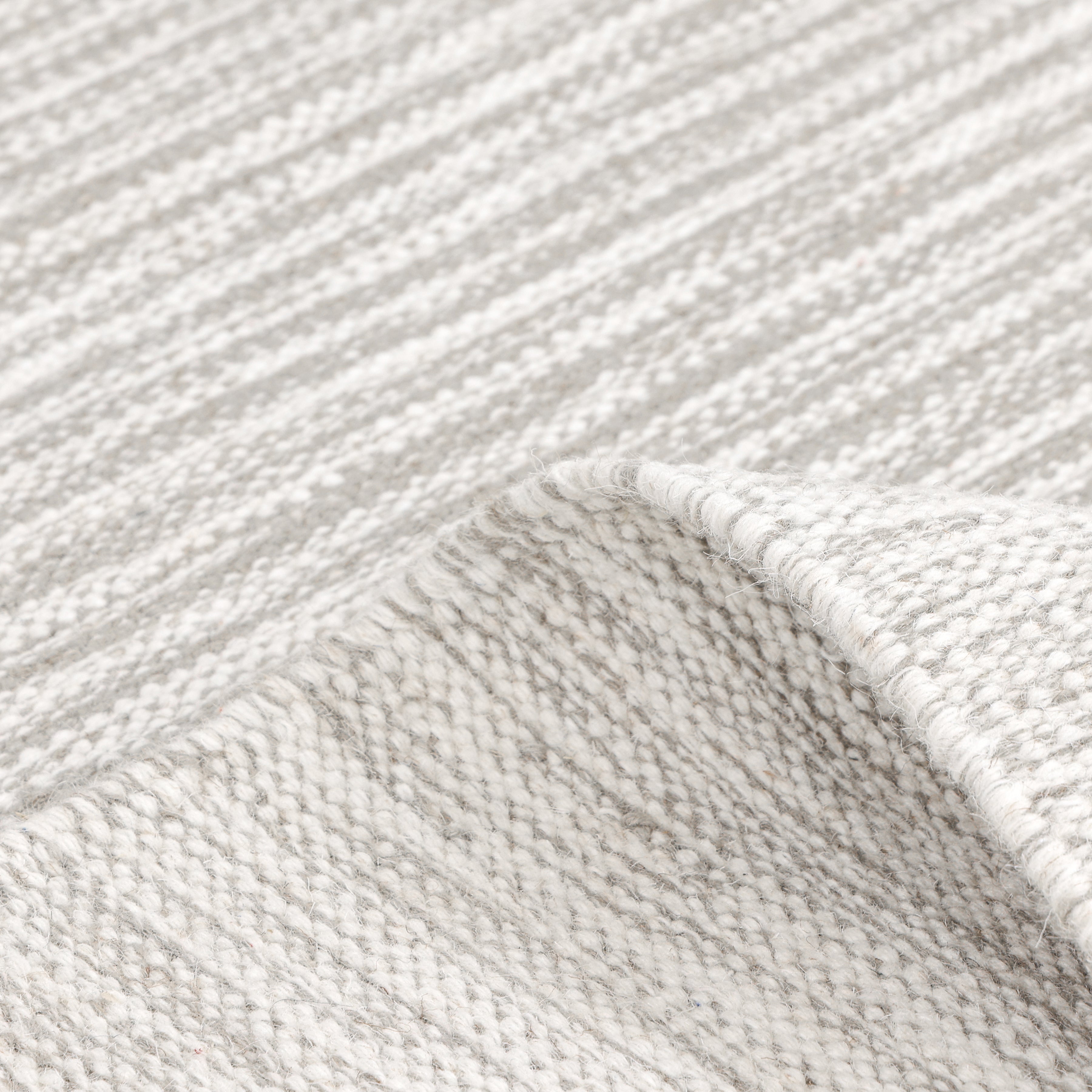 George Hand Woven Contemporary Striped Light Gray Area Rug
