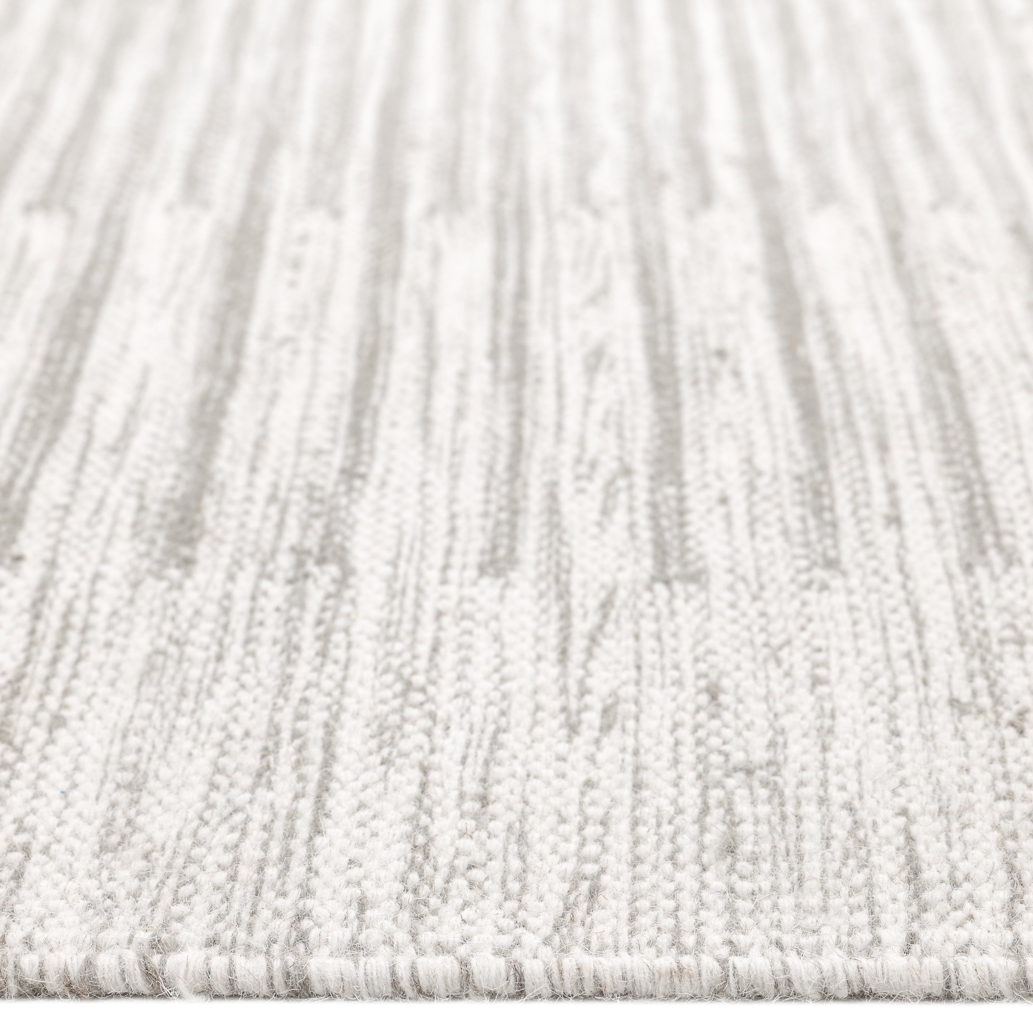 George Hand Woven Contemporary Striped Light Gray Area Rug
