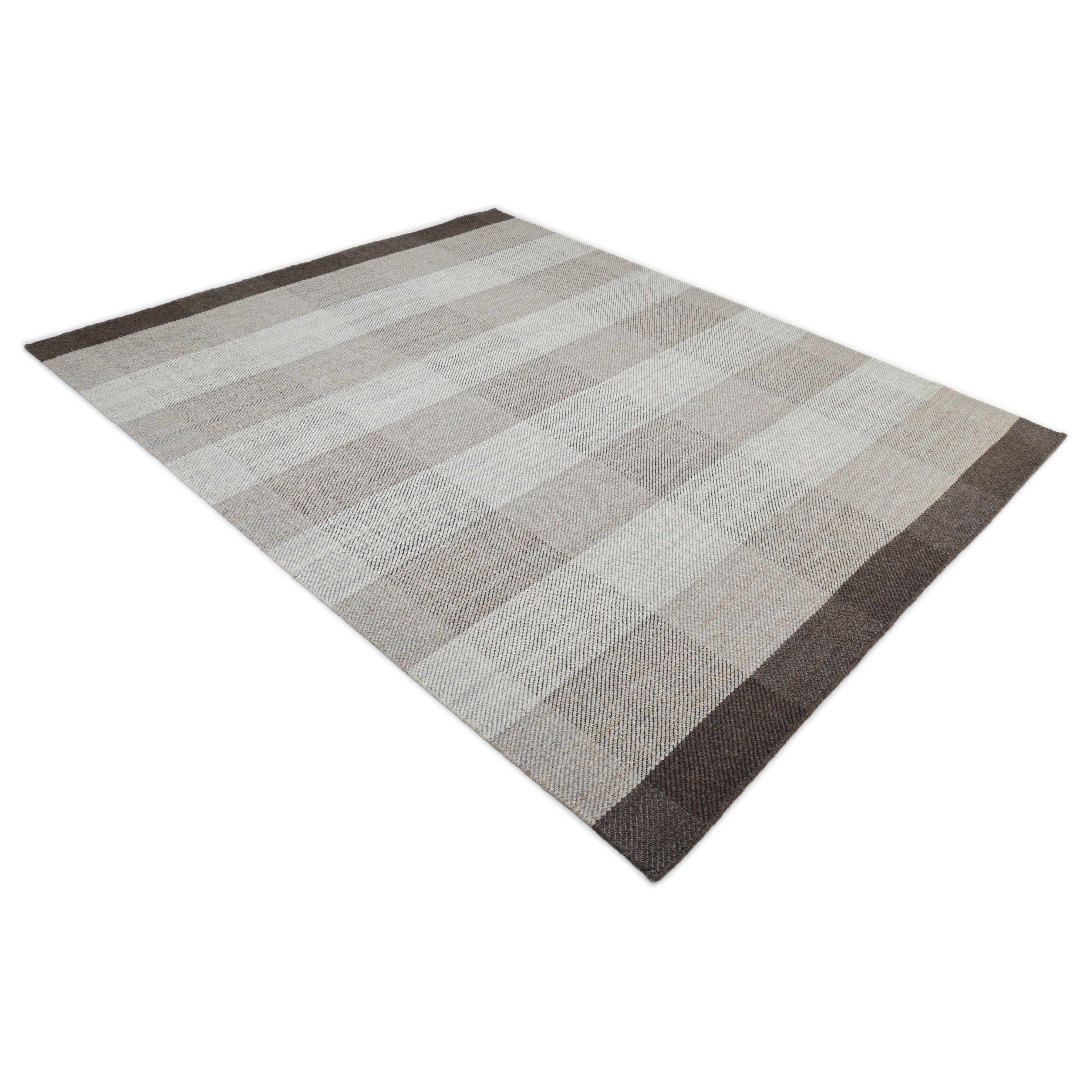 Carrie Hand Woven Contemporary Checkered Brown Area Rug
