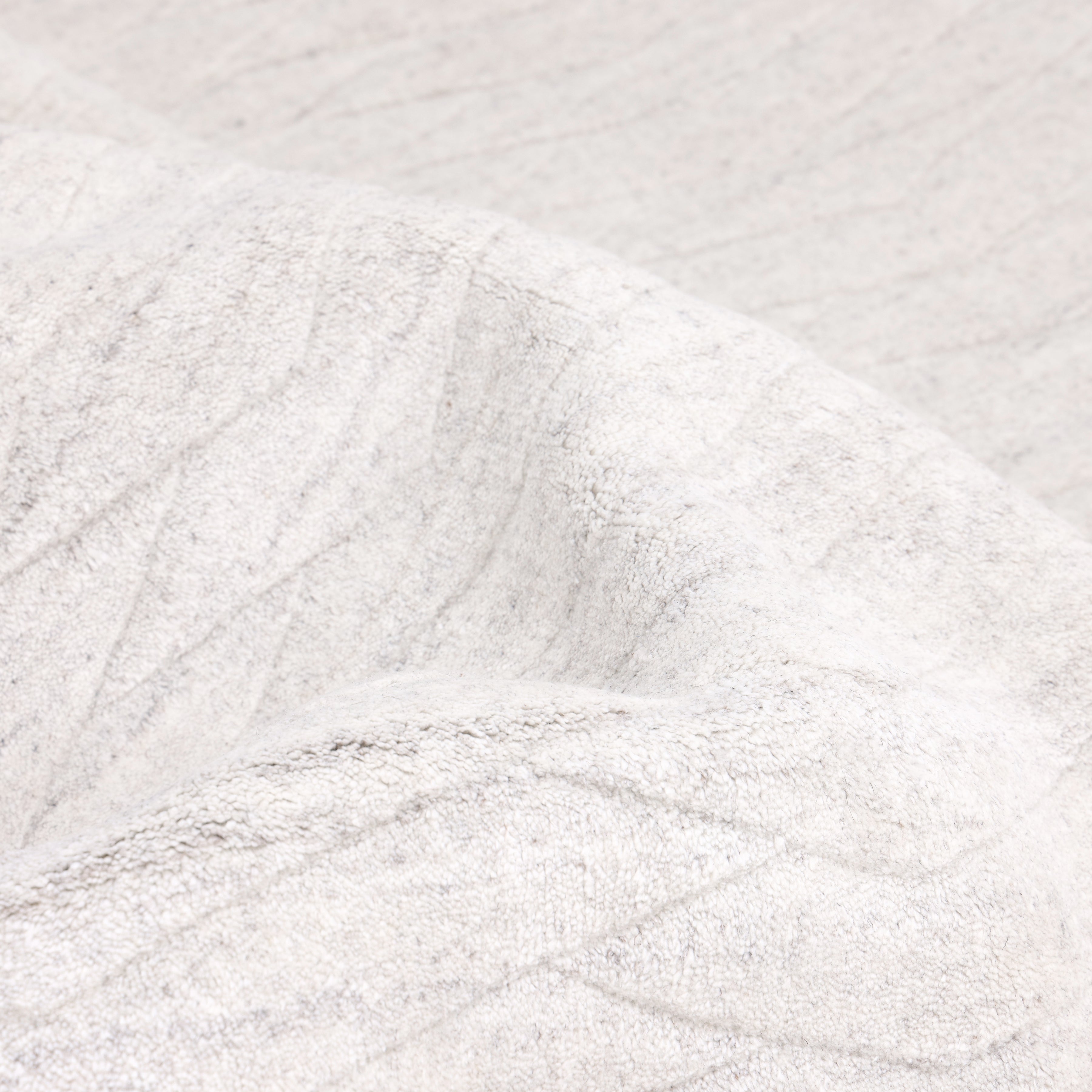 Rishab Hand Knotted Contemporary Solid Ivory Area Rug
