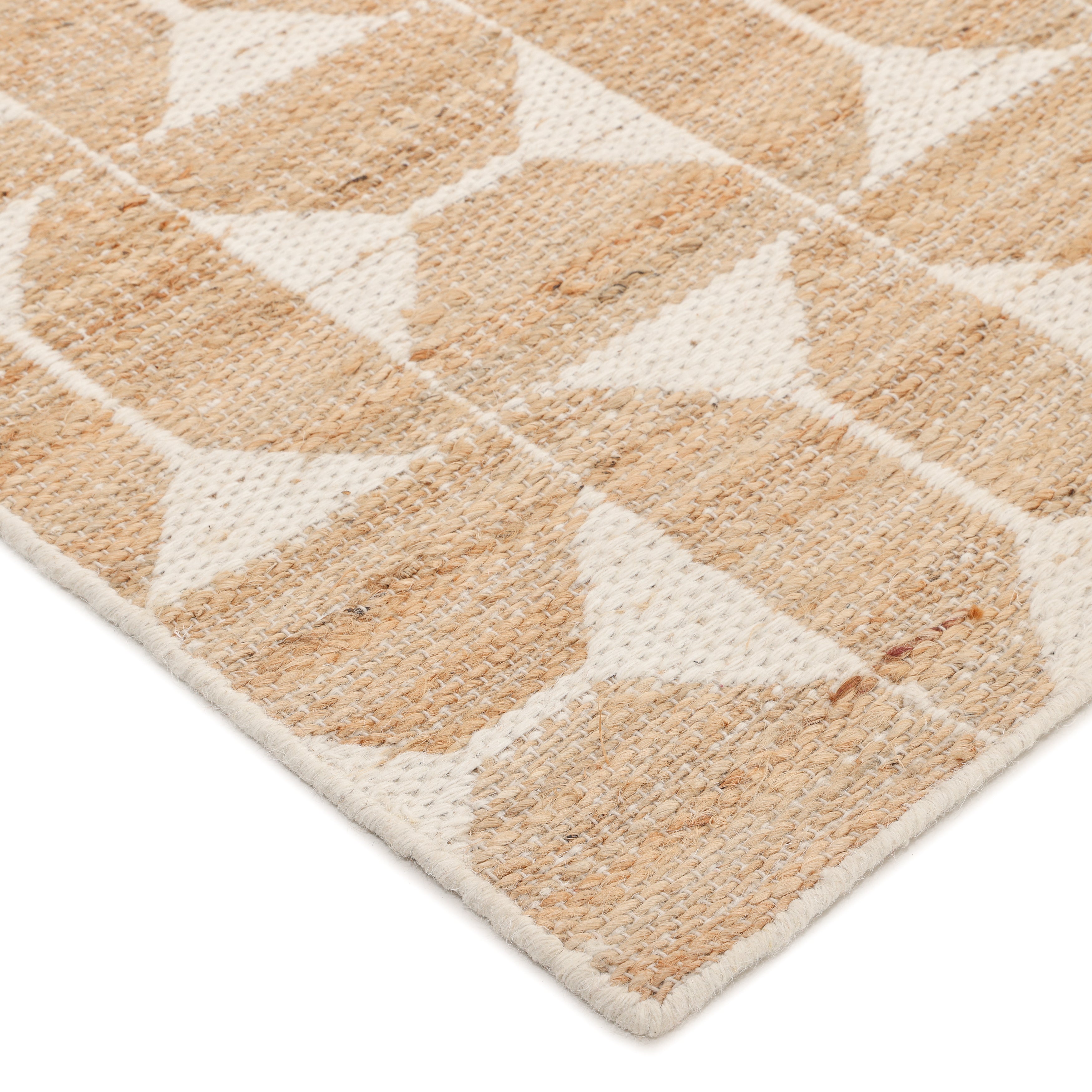 Elle Hand Woven Contemporary Geometric Ivory Area Rug