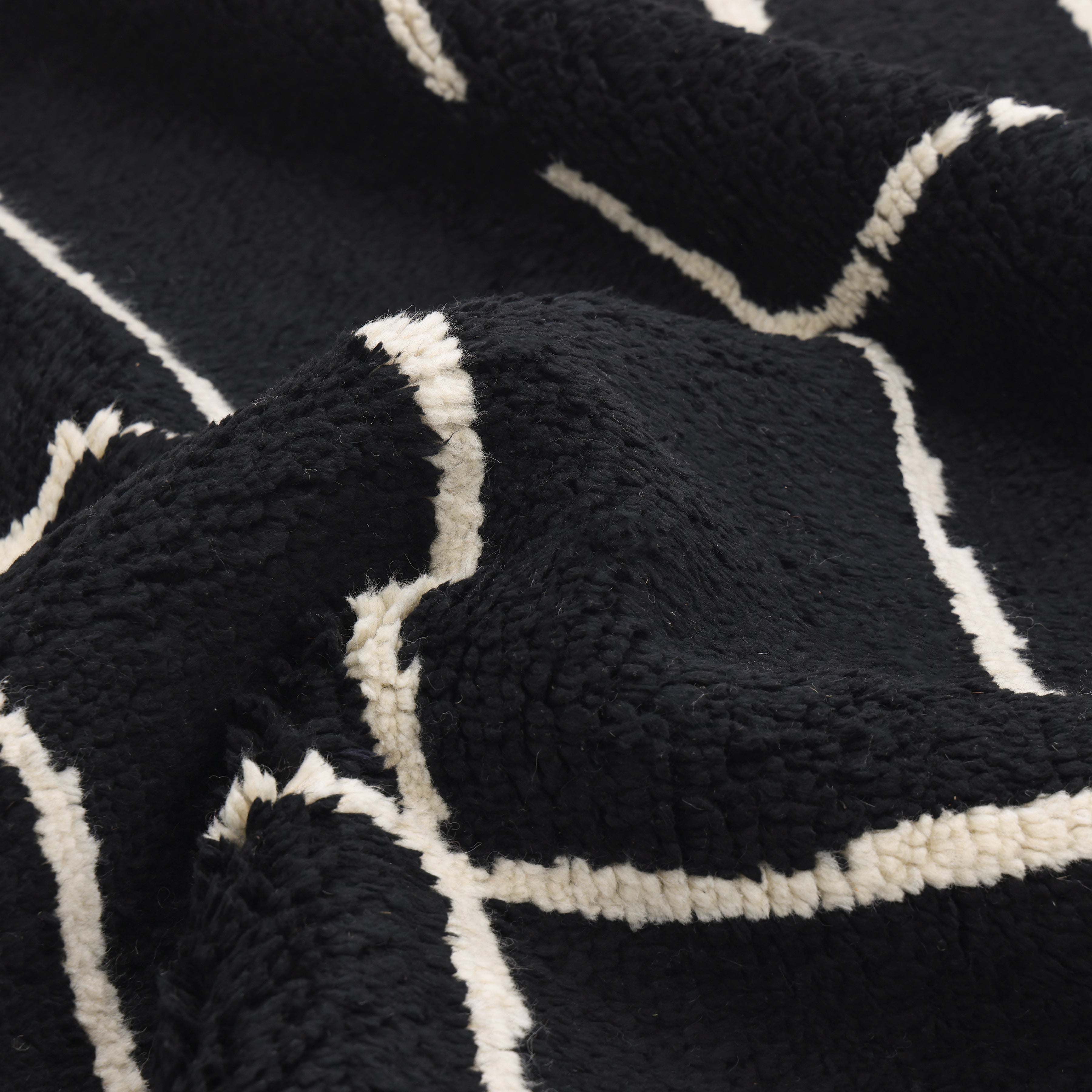 Paris Hand Knotted Bohemian Moroccan Black Area Rug