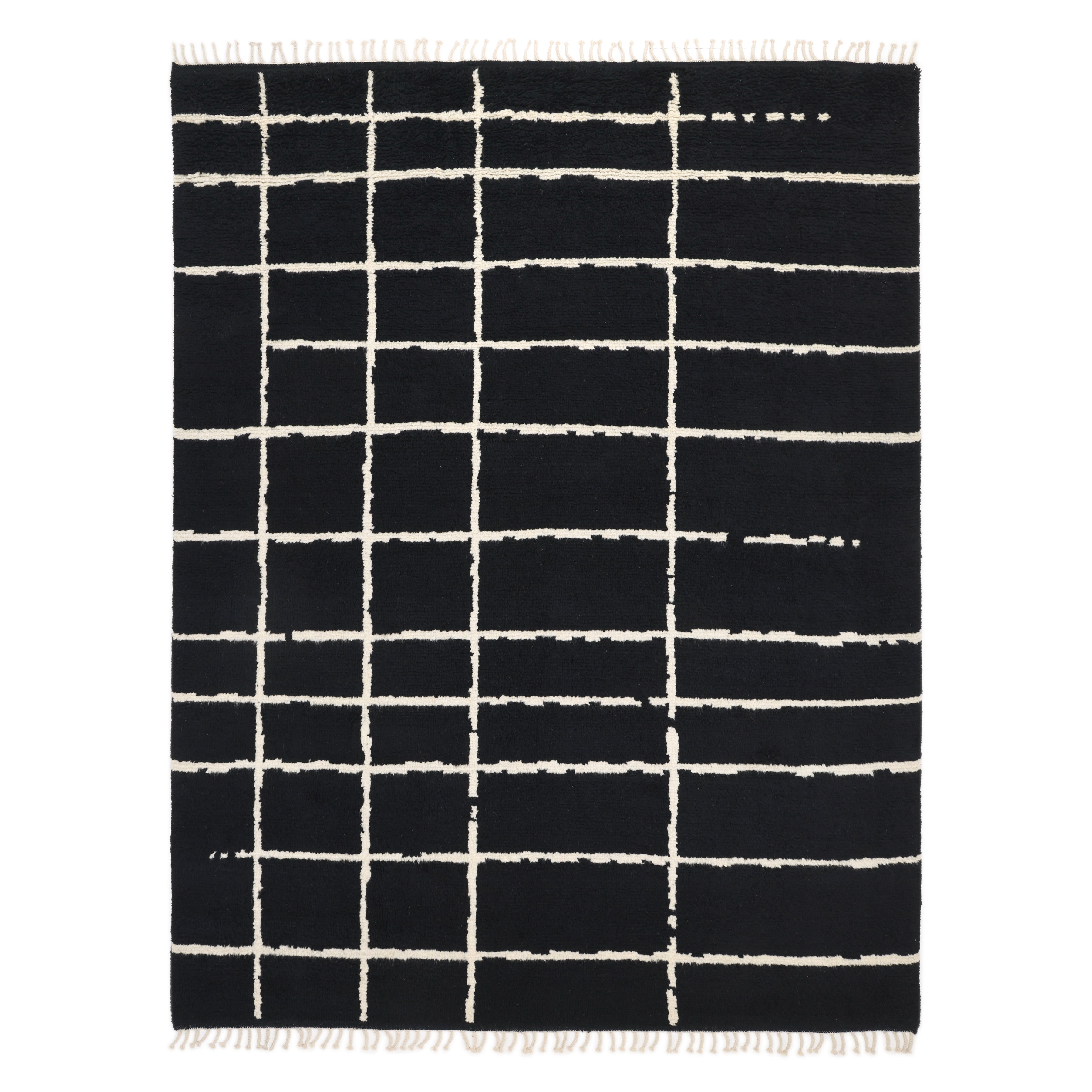 Paris Hand Knotted Bohemian Moroccan Black Area Rug