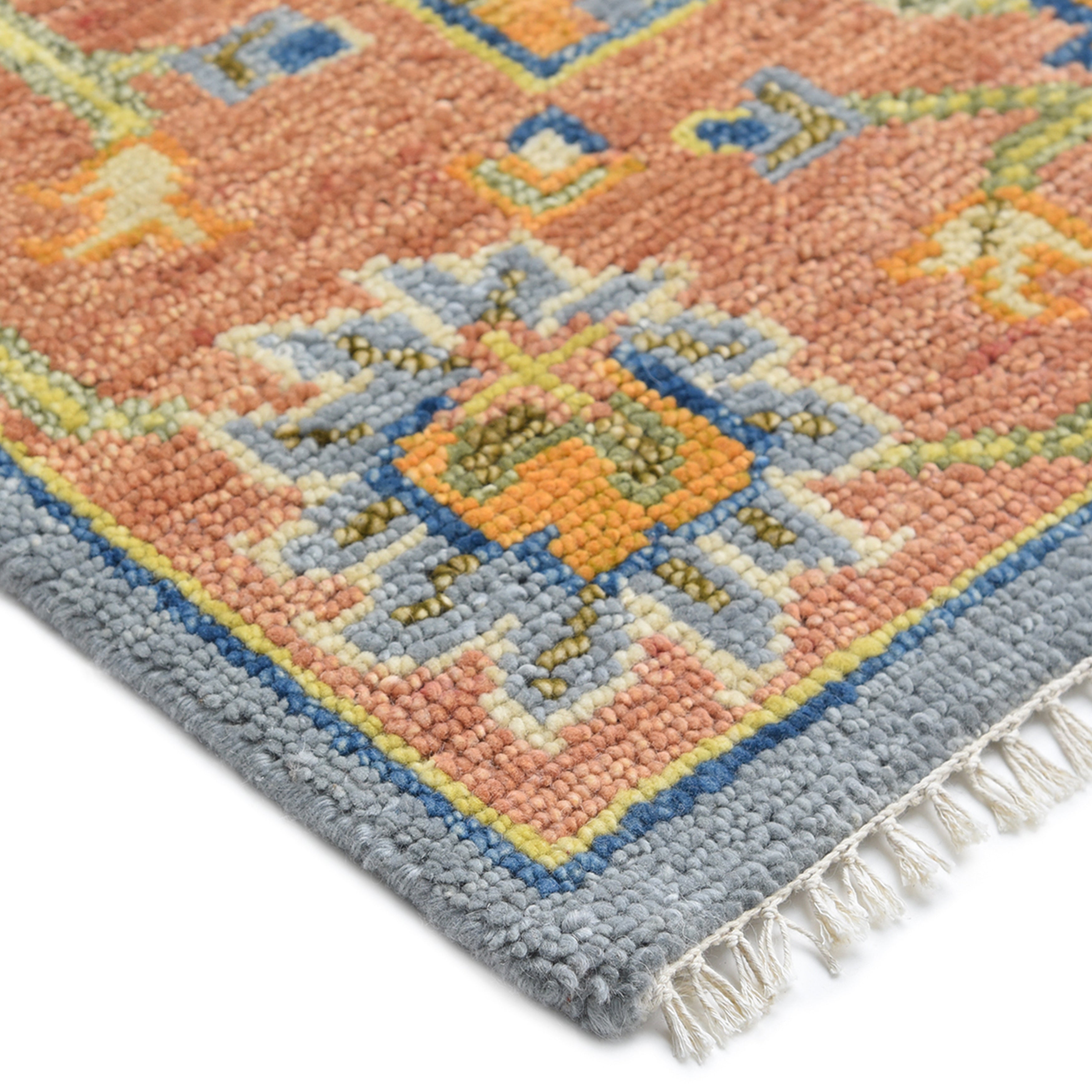 Liza Hand Knotted Contemporary Floral Light Gray Area Rug