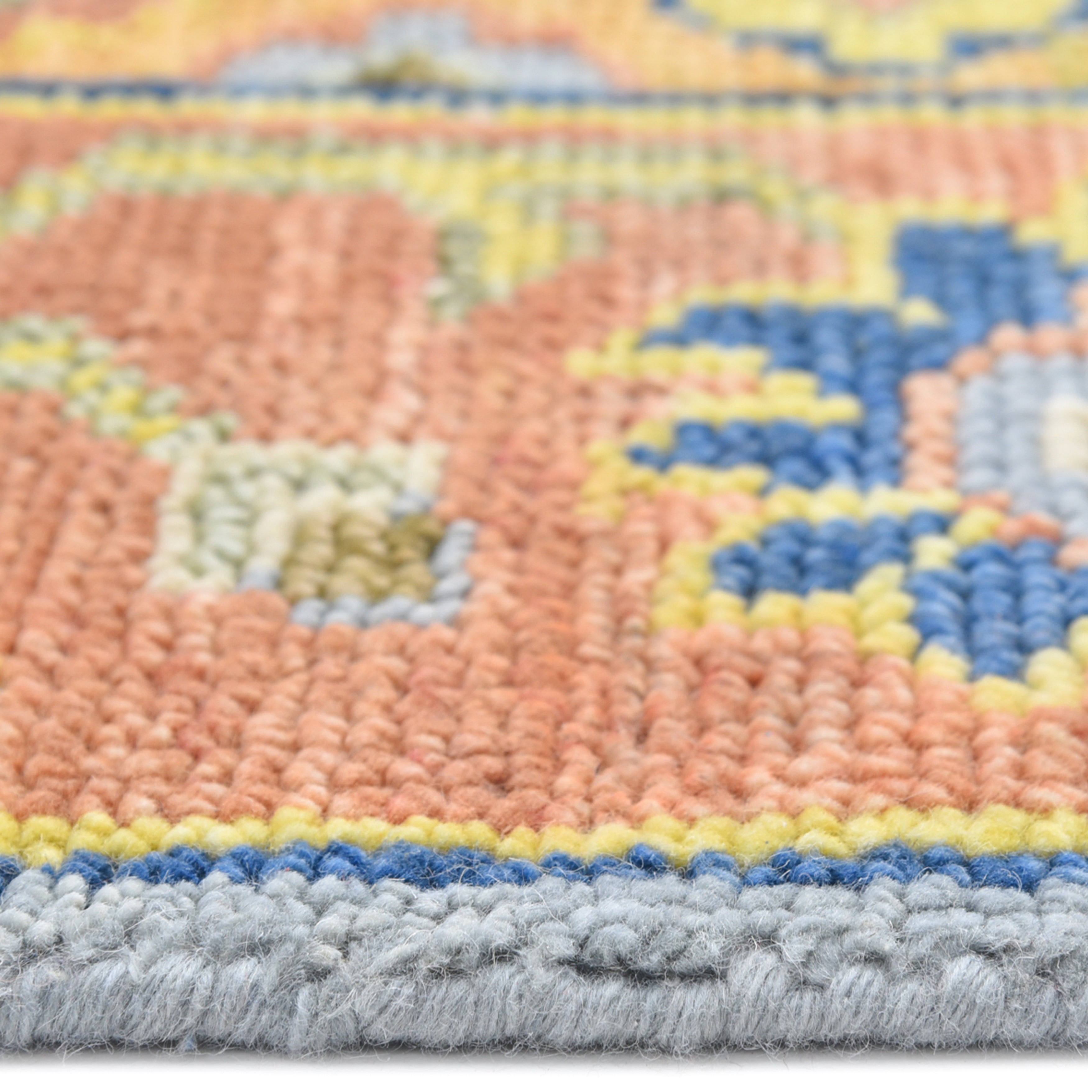 Liza Hand Knotted Contemporary Floral Light Gray Area Rug