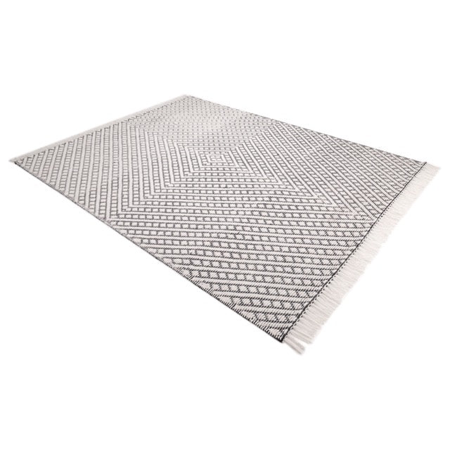 London Wool Hand Woven Contemporary Area Rug - Ivory