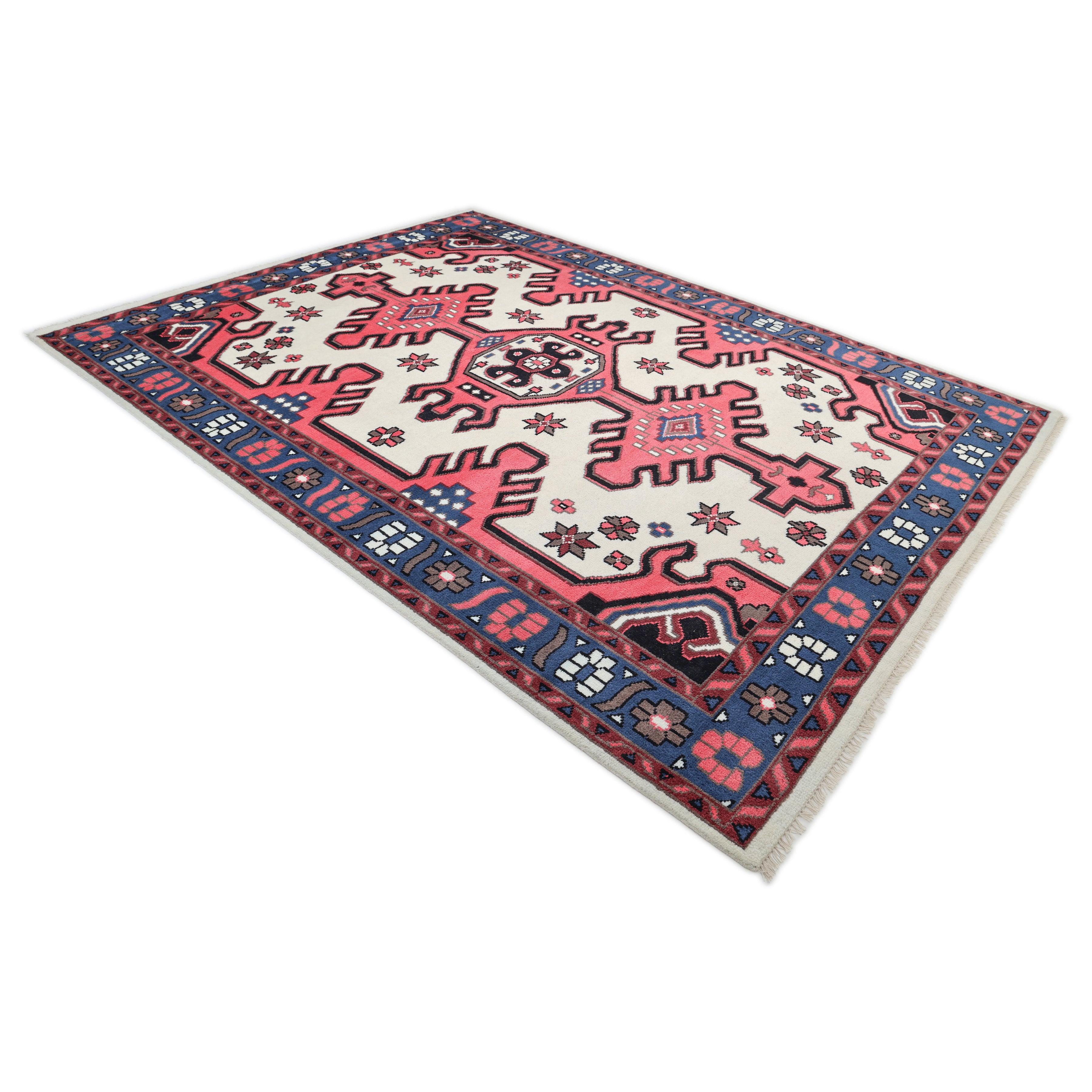 Gobi Hand Knotted Bohemian Southwestern Ivory Area Rug