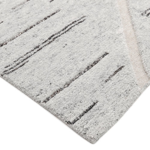Chelsea Hand Knotted Contemporary Striped Light Gray Area Rug