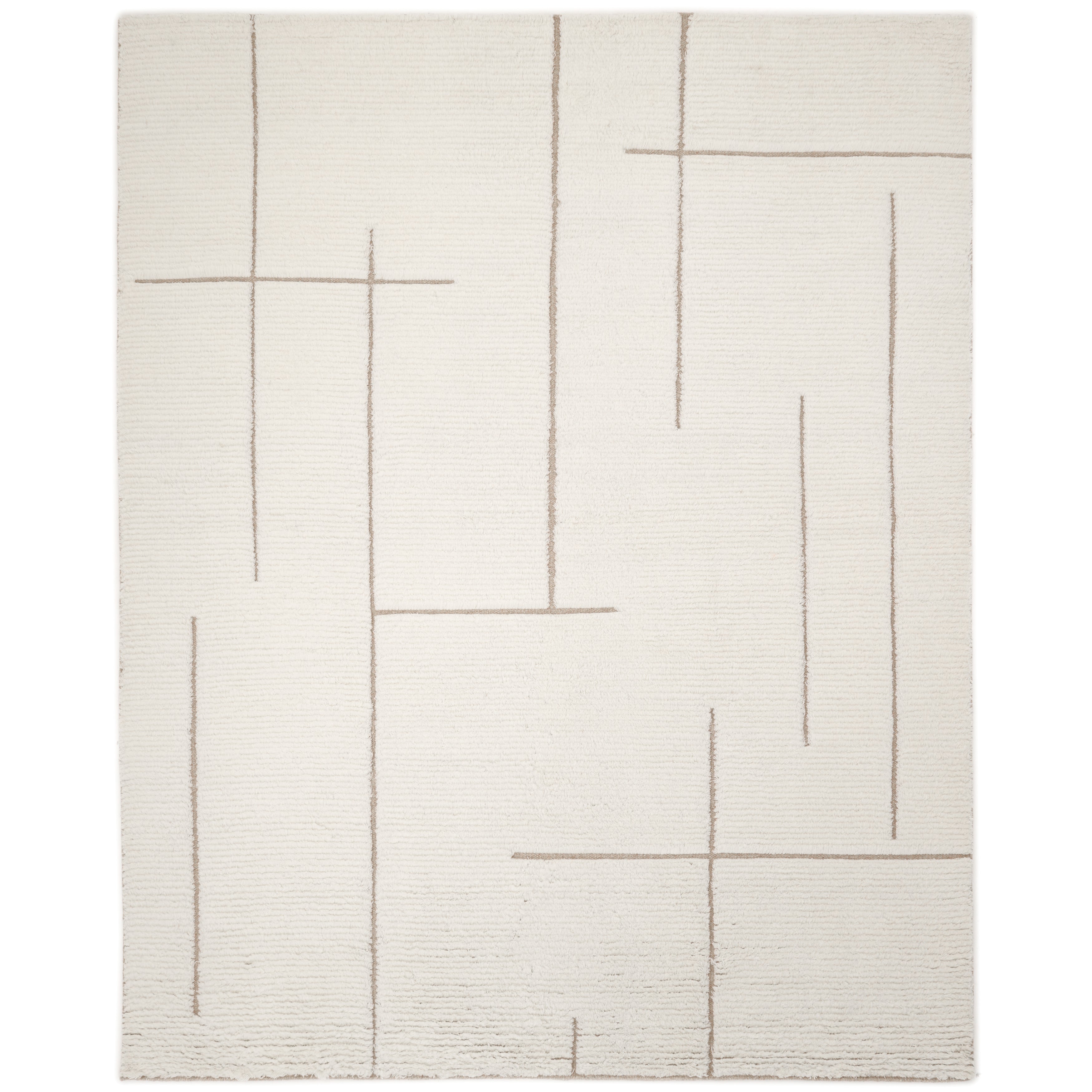 Norwich Hand Knotted Contemporary Solid Ivory Area Rug