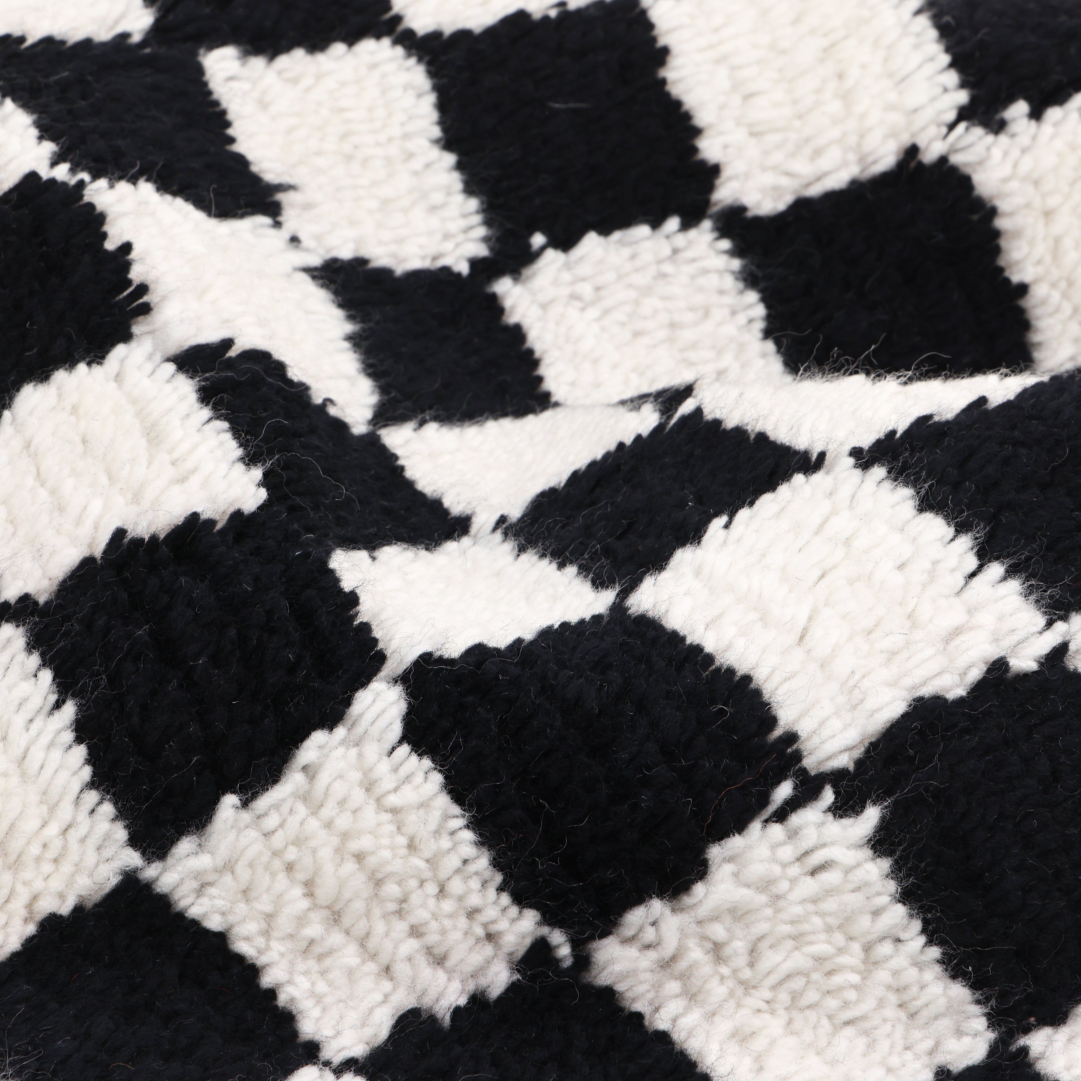 Stamford Hand Knotted Contemporary Checkered Black Area Rug