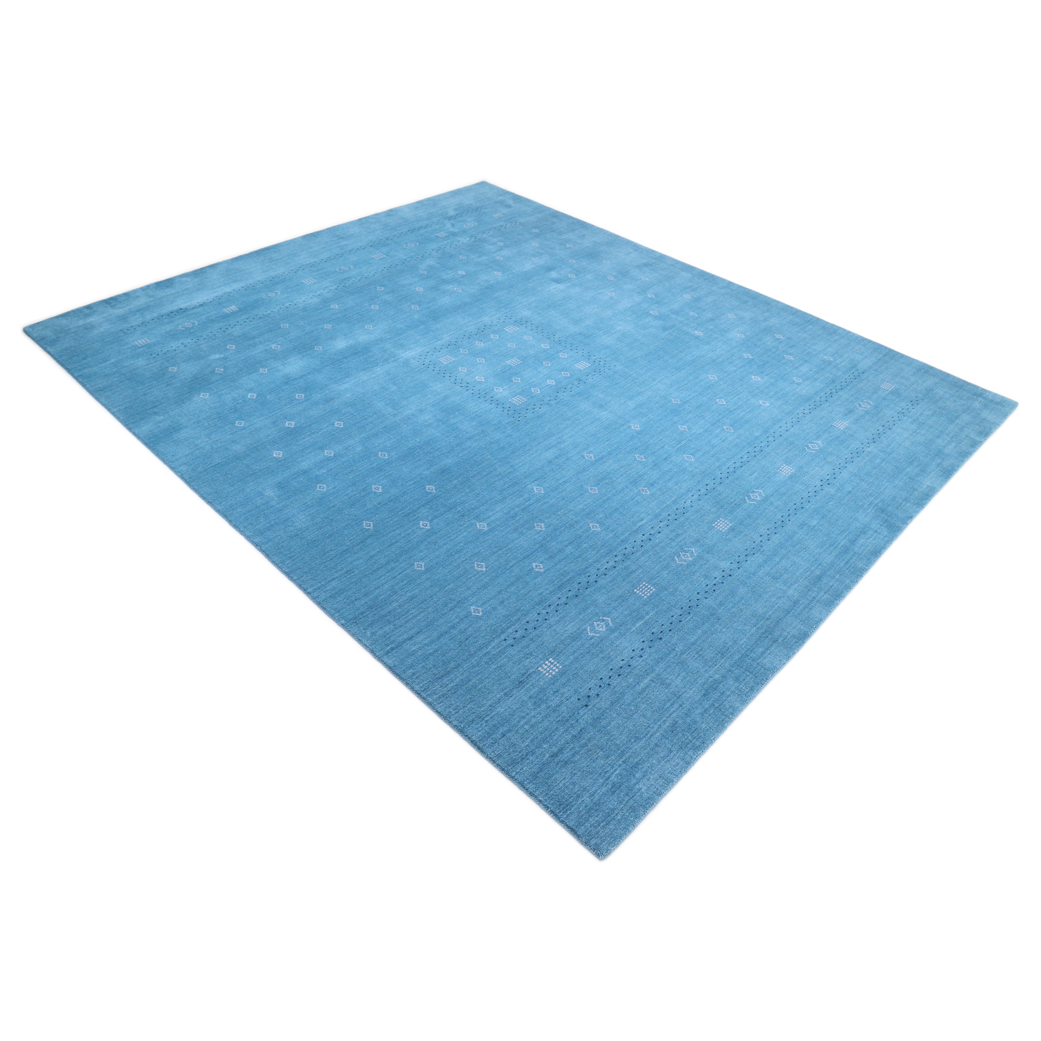 Simi Hand-Loomed Bohemian Tribal Blue Area Rug