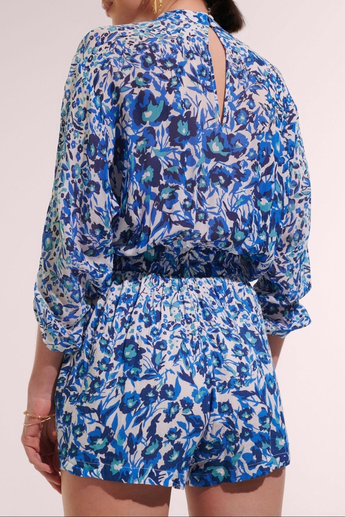 Short Jumpsuit Azia - Blue Nuances - Poupette St Barth