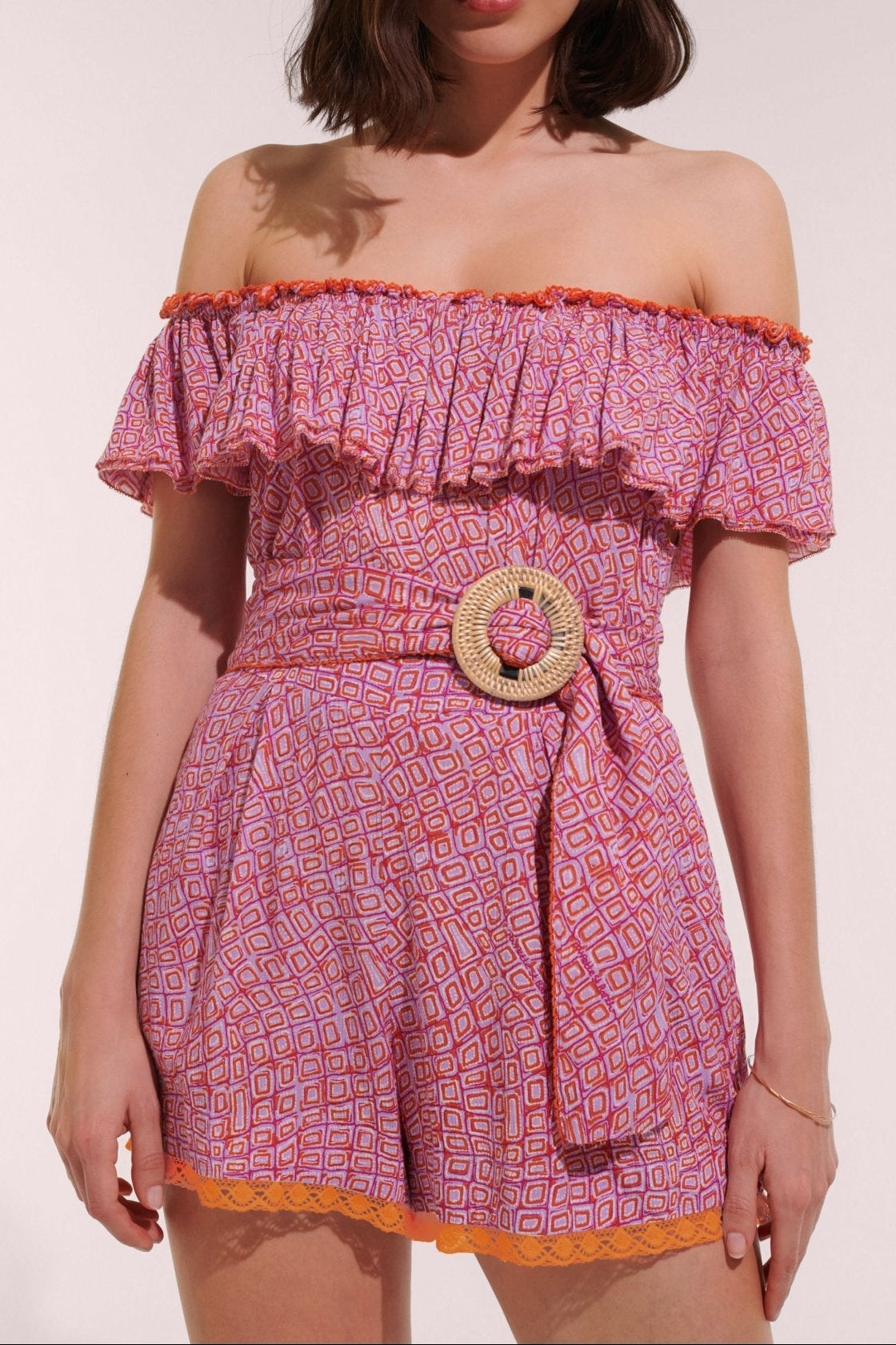 Short Jumpsuit Bella - Lilac Abori - Poupette St Barth