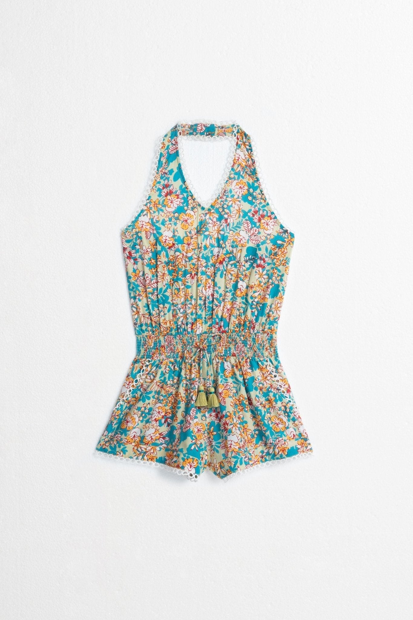Kids Short Jumpsuit Beth - Green Sweet Bell - Poupette St Barth