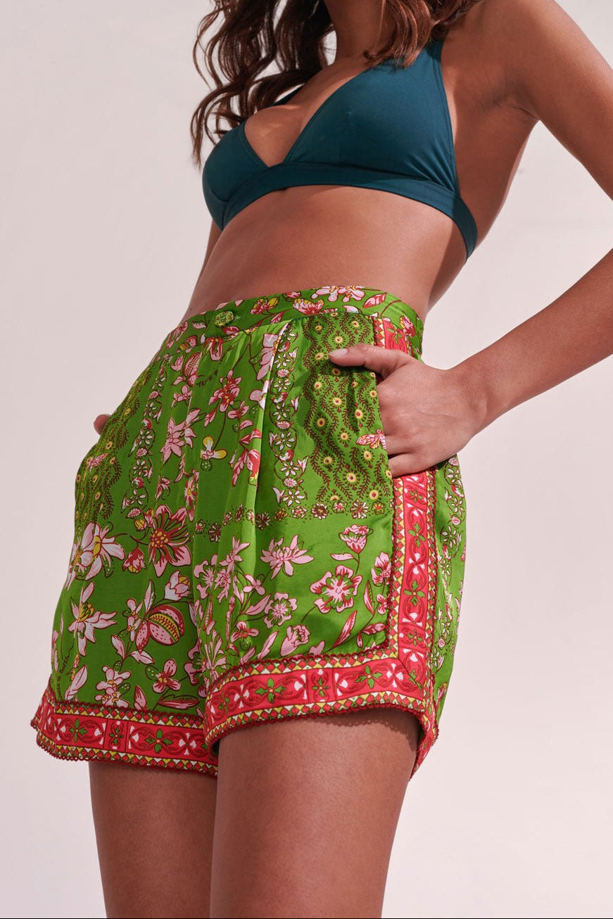 Short Isabelle - Green Botanique - Poupette St Barth