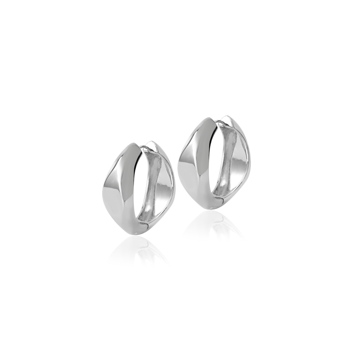 Current Loop Earrings - White Gold