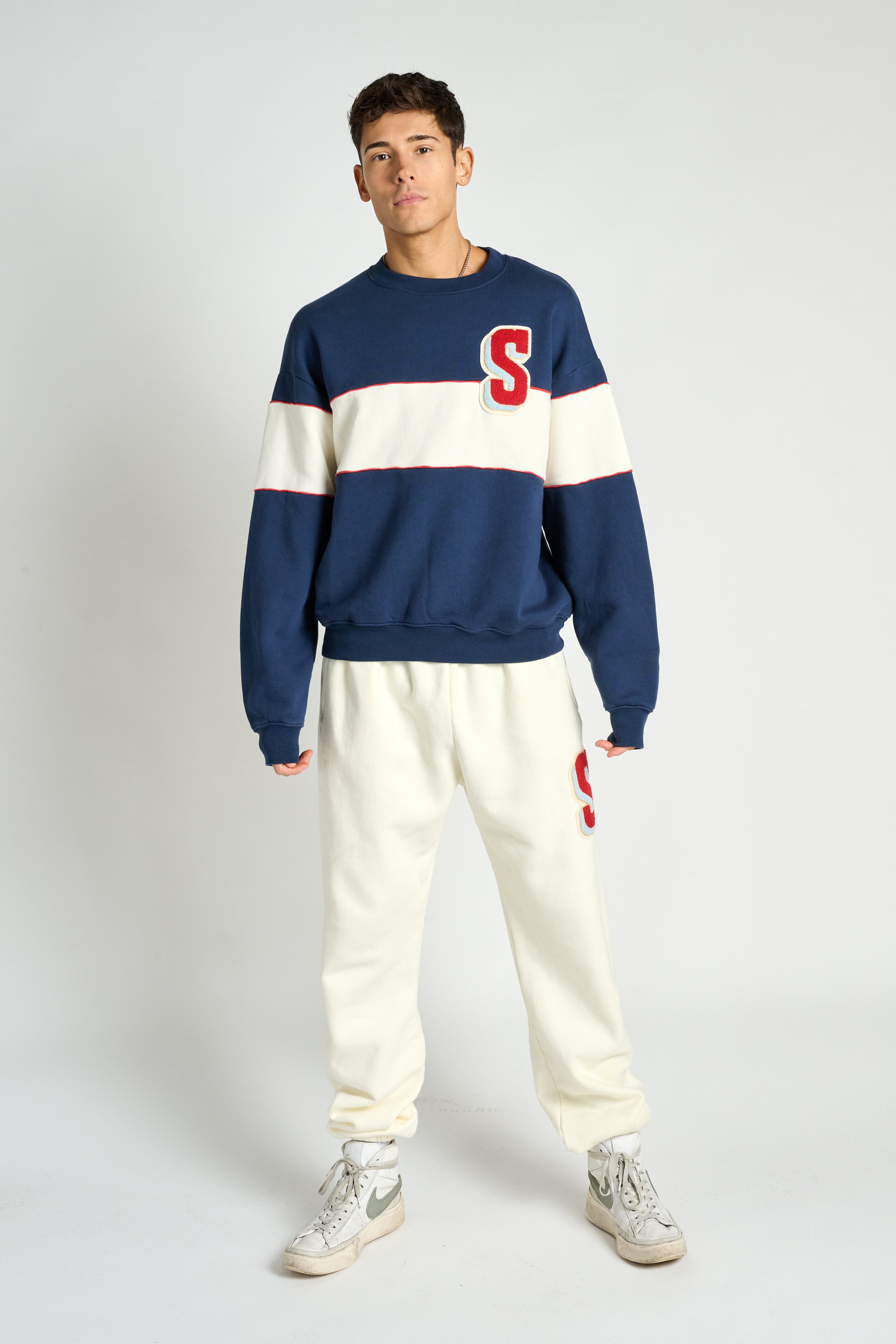 Dakota Rugby Crew Neck w/ Chenille Patch | Soul by SoulCycle