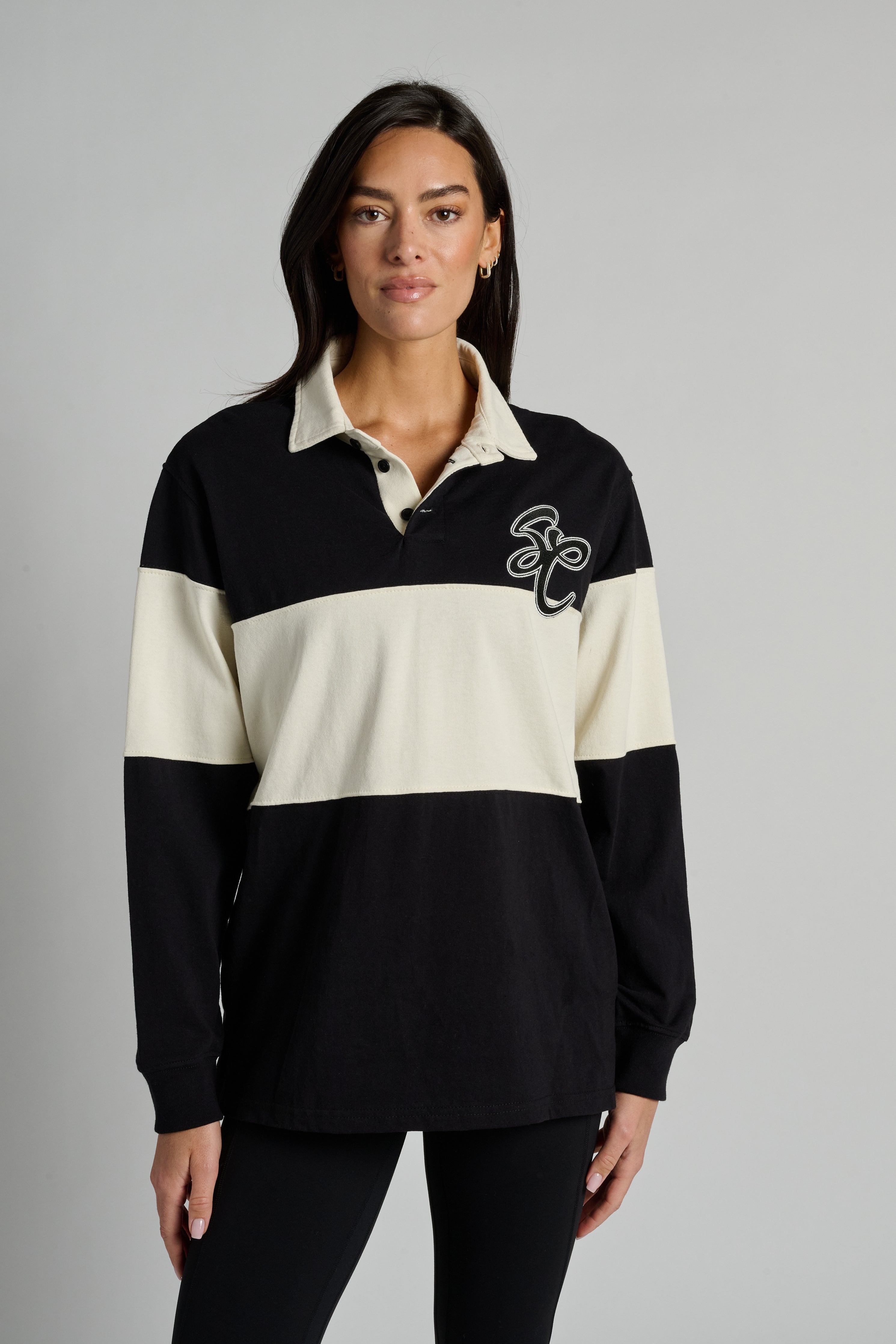 Charlie Long Sleeve Rugby Polo | Soul by SoulCycle
