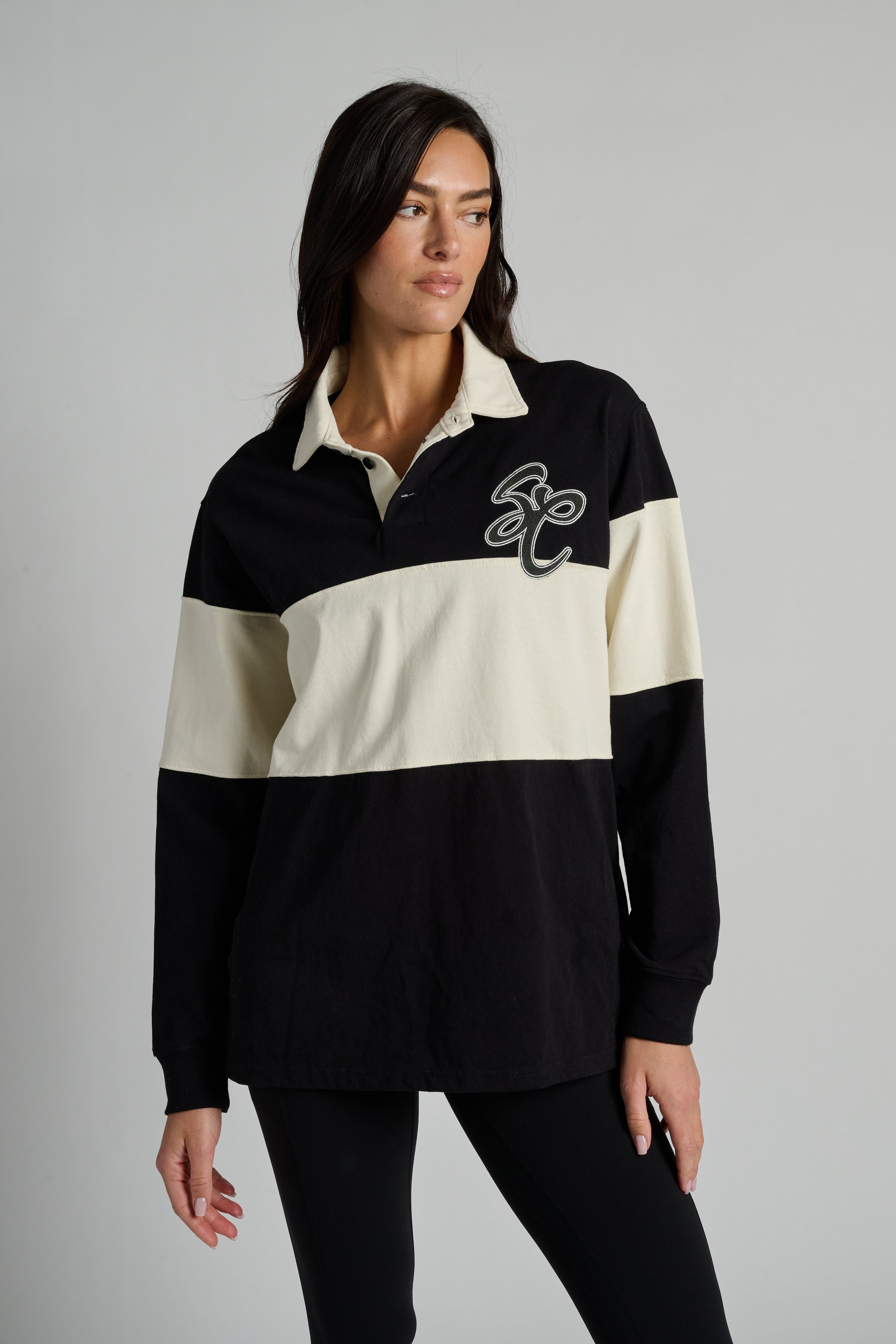 Charlie Long Sleeve Rugby Polo | Soul by SoulCycle