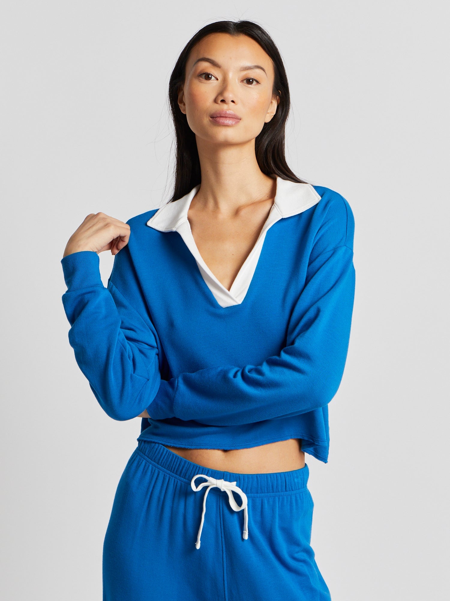 JOAN FLEECE POLO SWEATSHIRT | Splits59