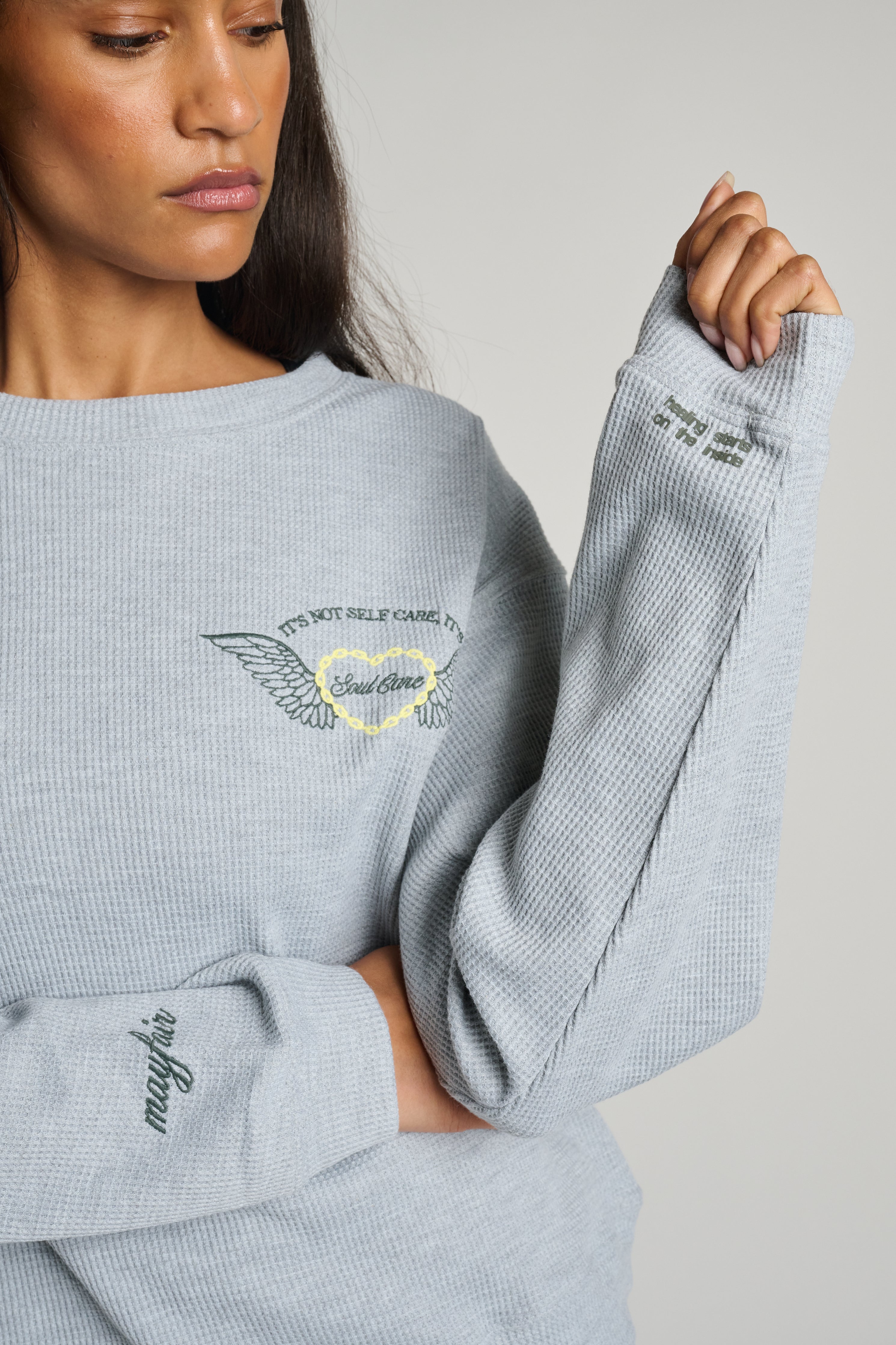 SOUL CARE WAFFLE CREWNECK | The Mayfair Group