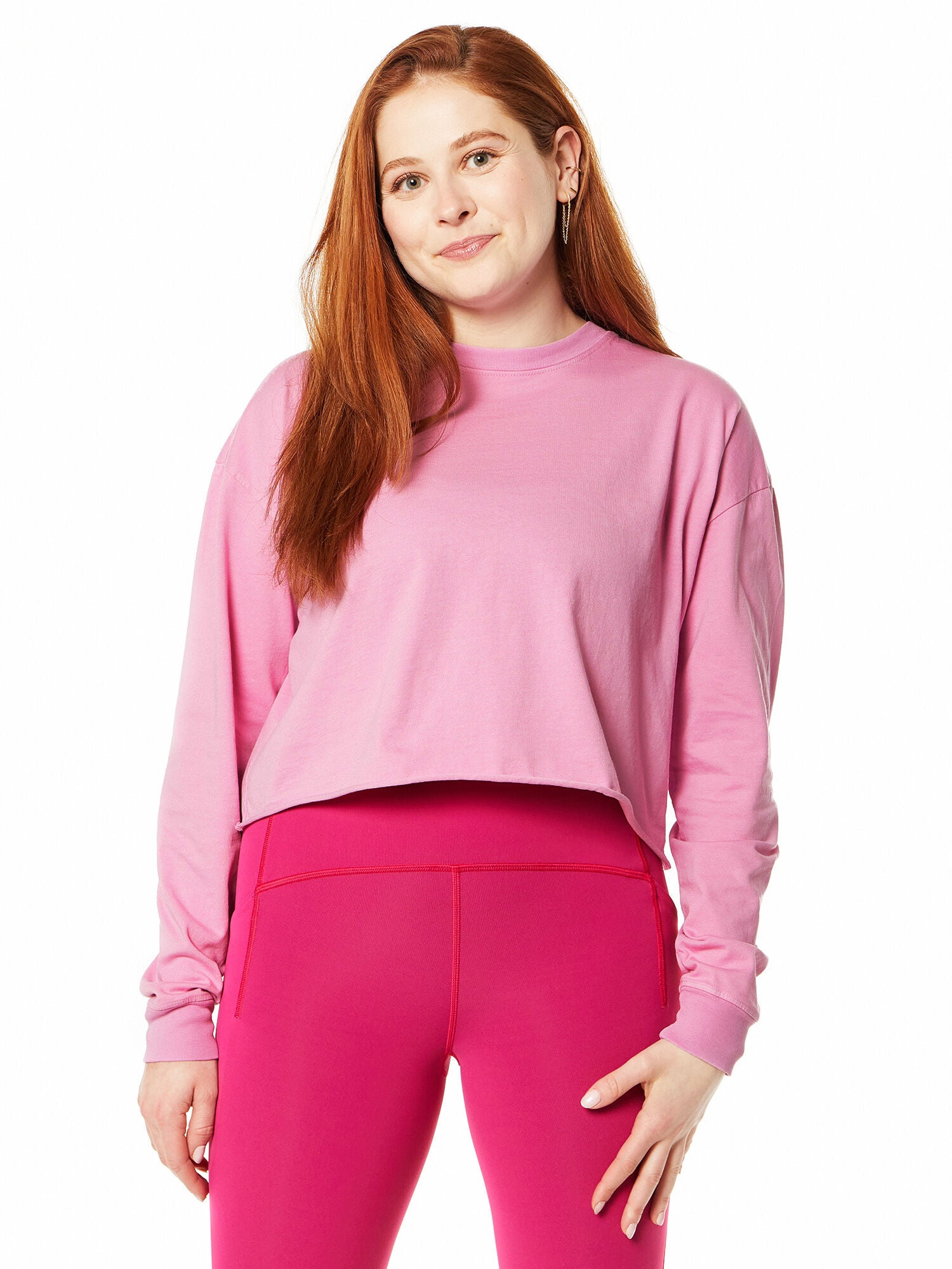 JULIA CROP LONG SLEEVE PINK | Soul by SoulCycle
