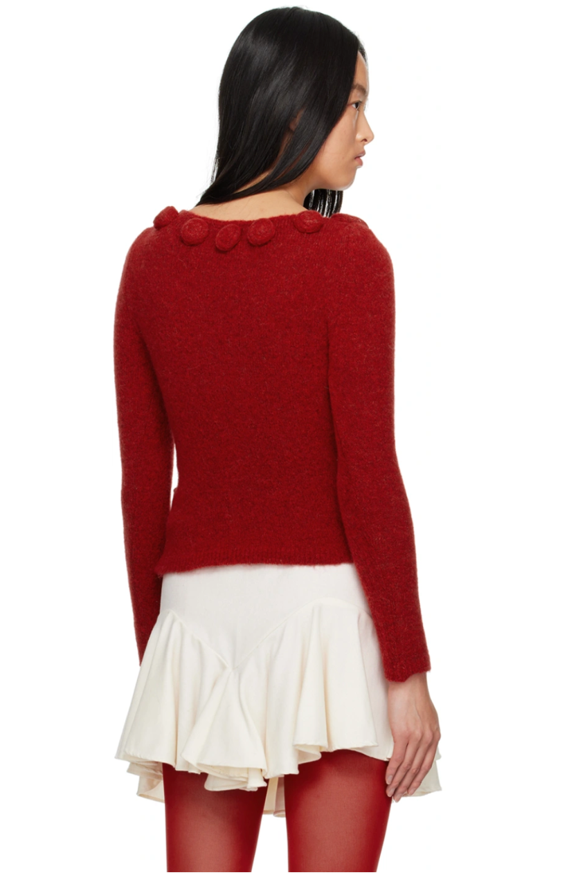 Saba Alpaca Blend Knit Top | Red