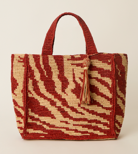 Sahara Box Tote | Natural/rust