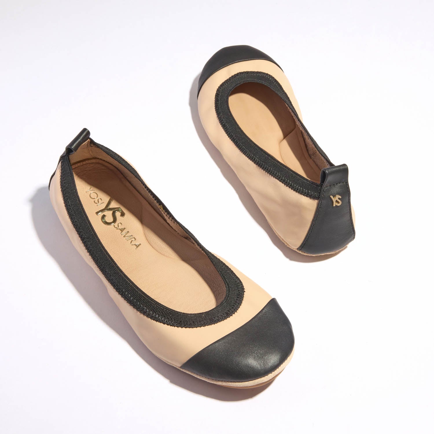 Samantha Foldable Ballet Flat in Nude Leather - Yosi Samra  - Women's Flats