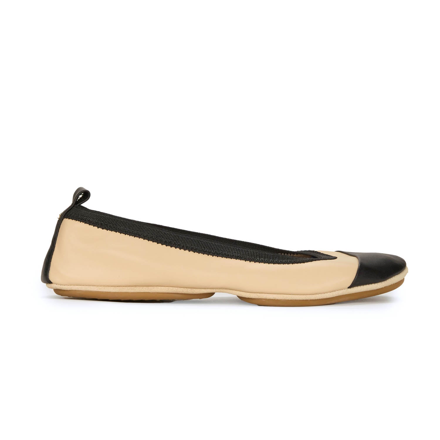 Samantha Foldable Ballet Flat in Nude Leather - Yosi Samra  - Women's Flats