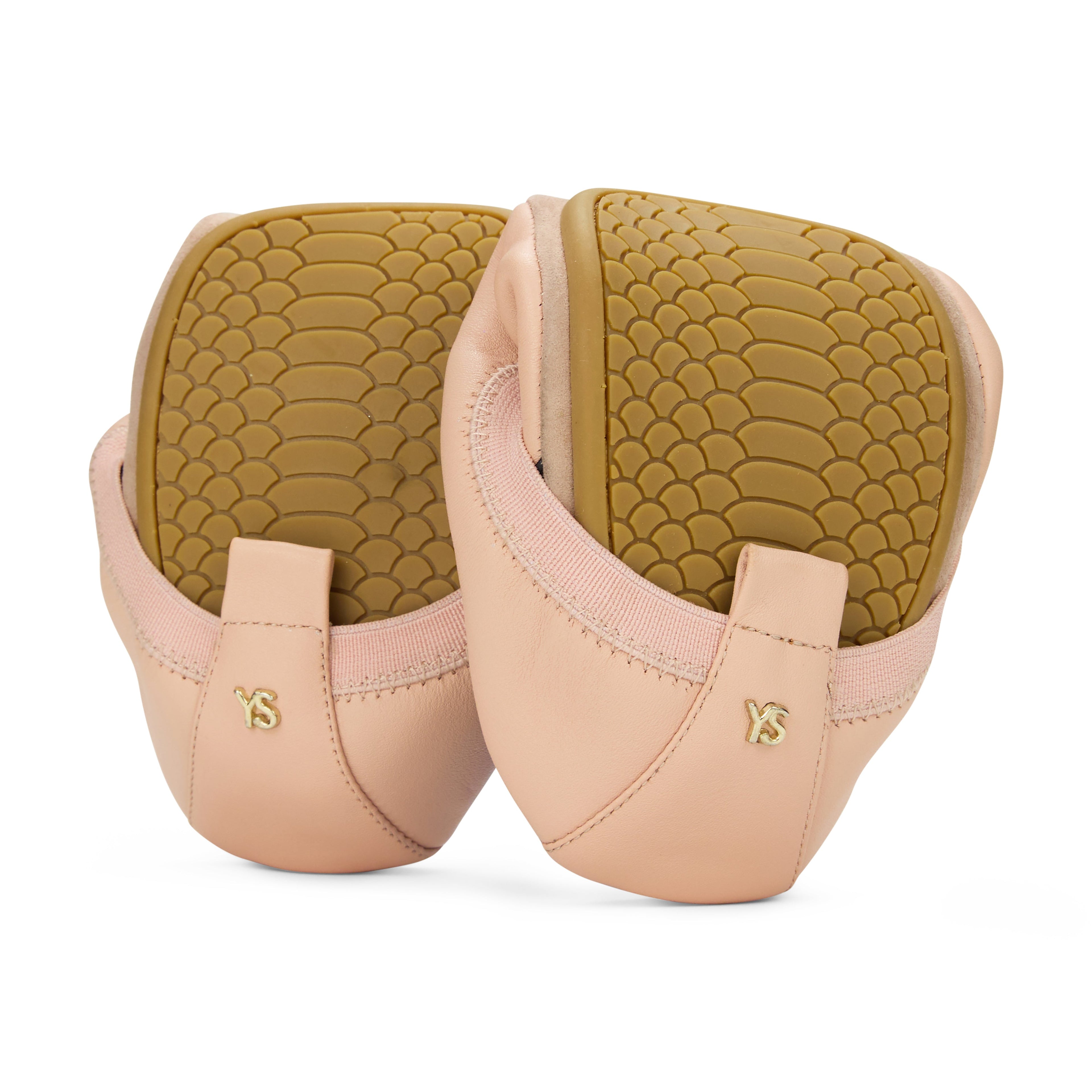 Samantha Foldable Ballet Flat in Blush/Black