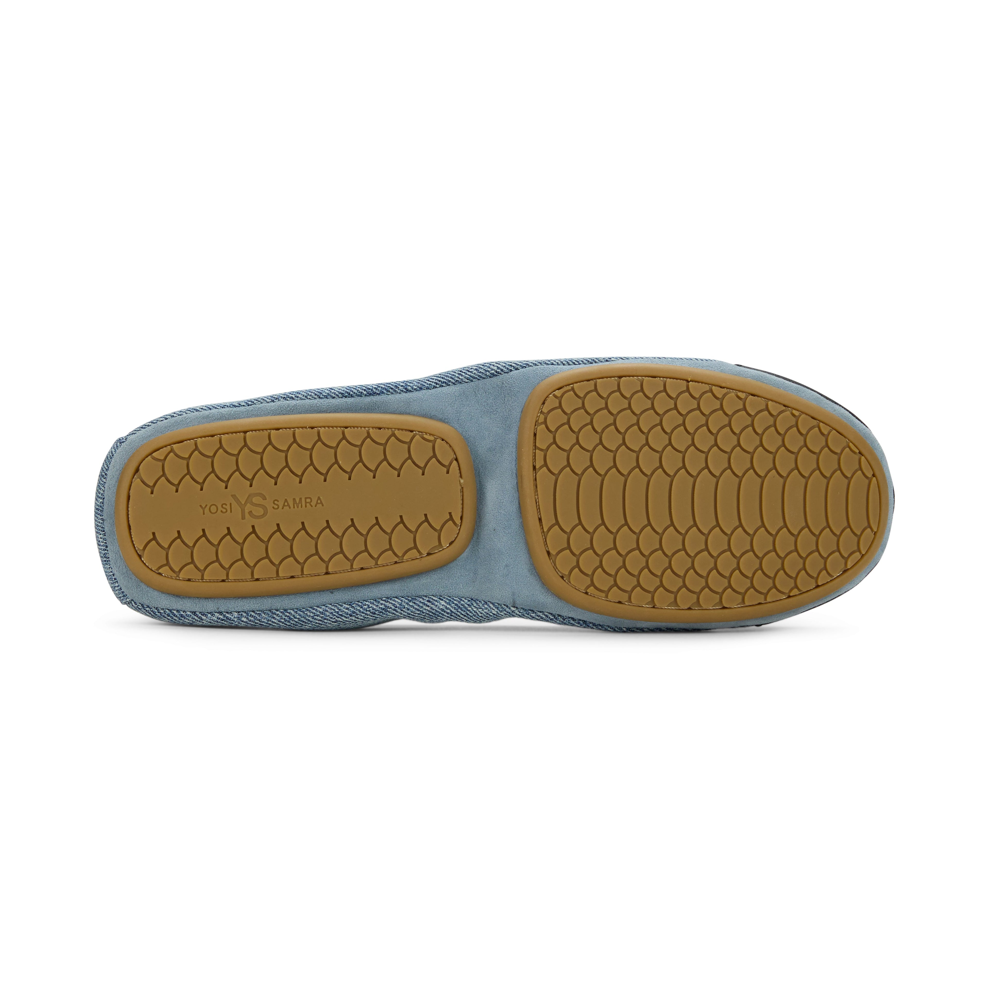 Yosi Samra Denim Black Leather Ballet Flat