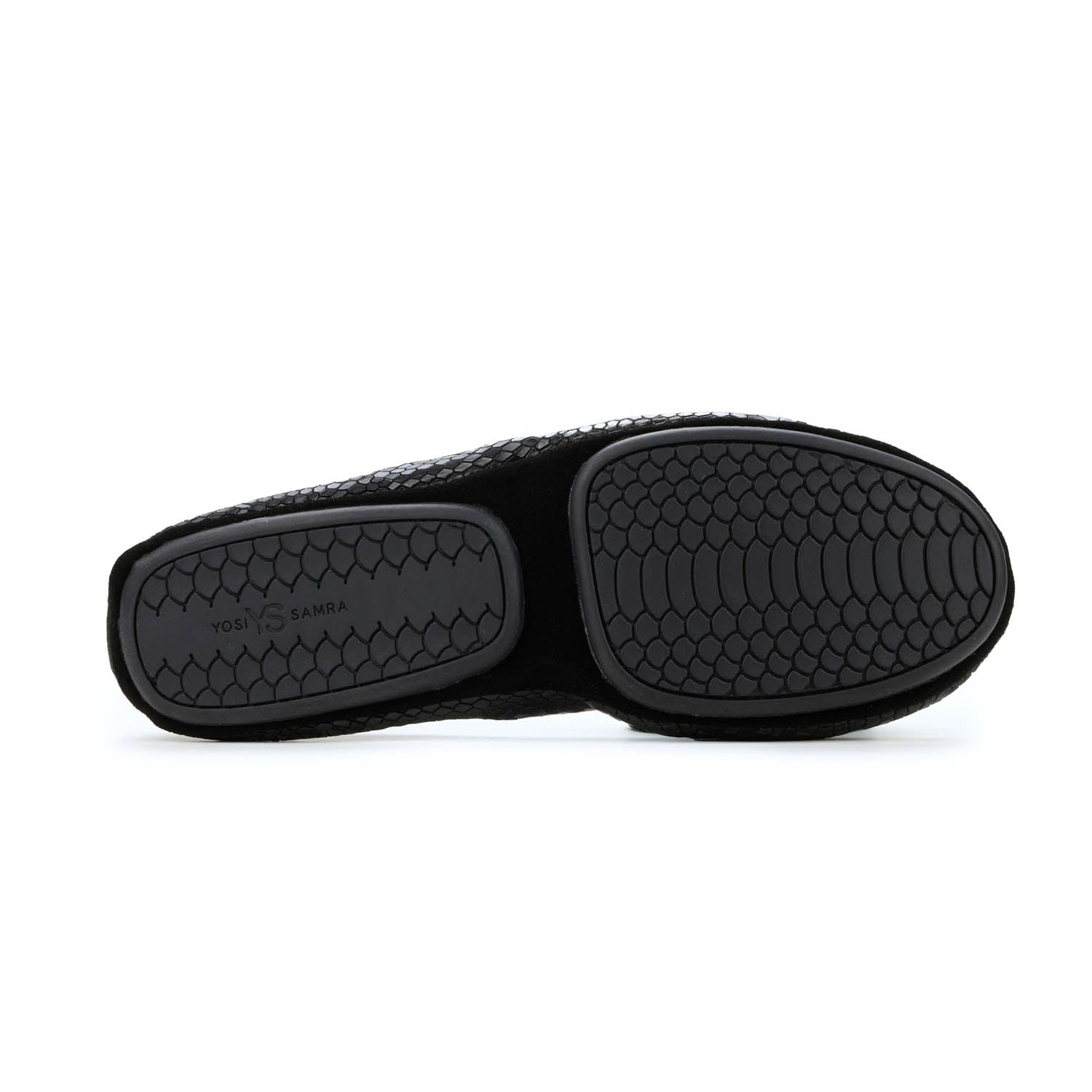 Samara Foldable Ballet Flat in Black Python - Yosi Samra  - Women's Flats