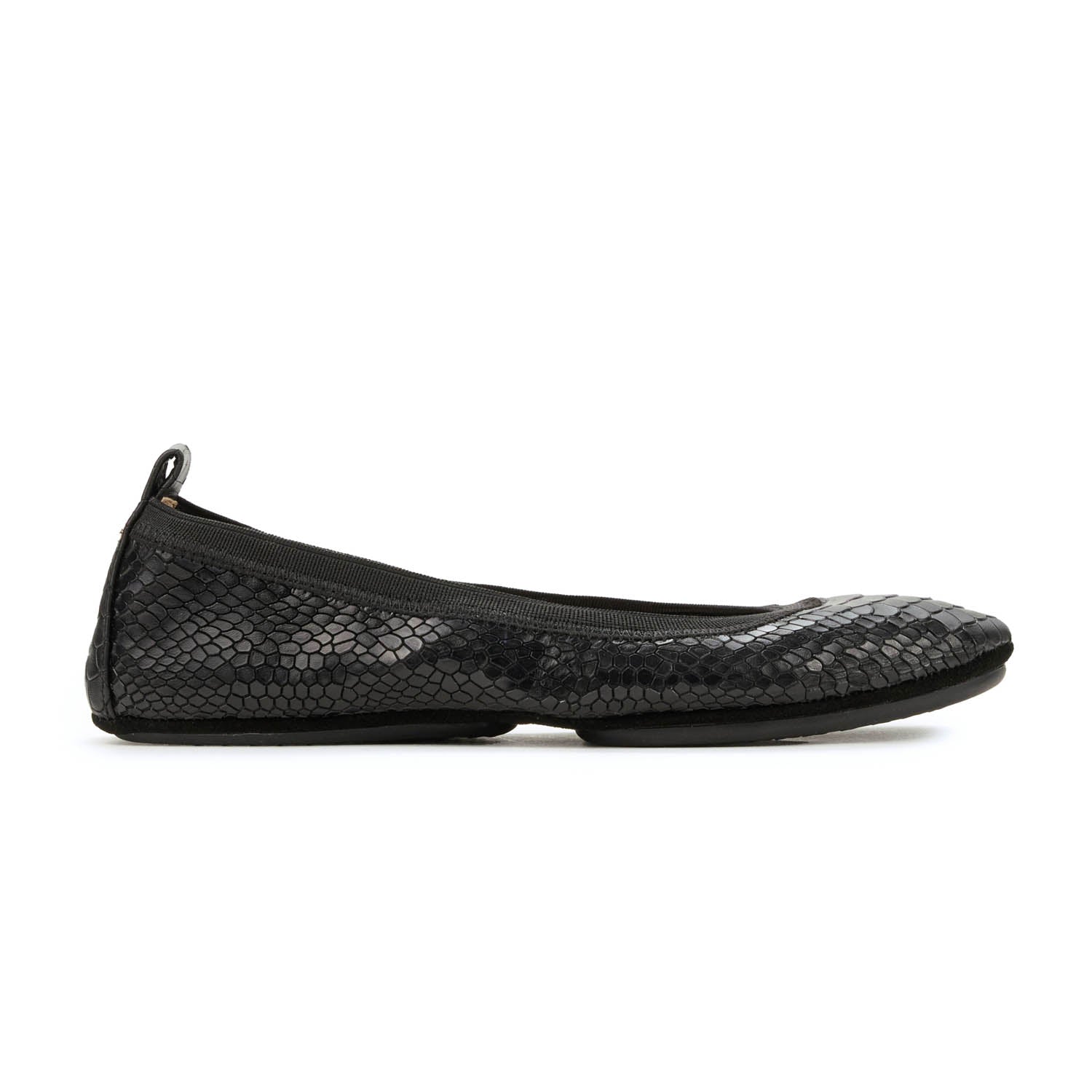Samara Foldable Ballet Flat in Black Python - Yosi Samra  - Women's Flats