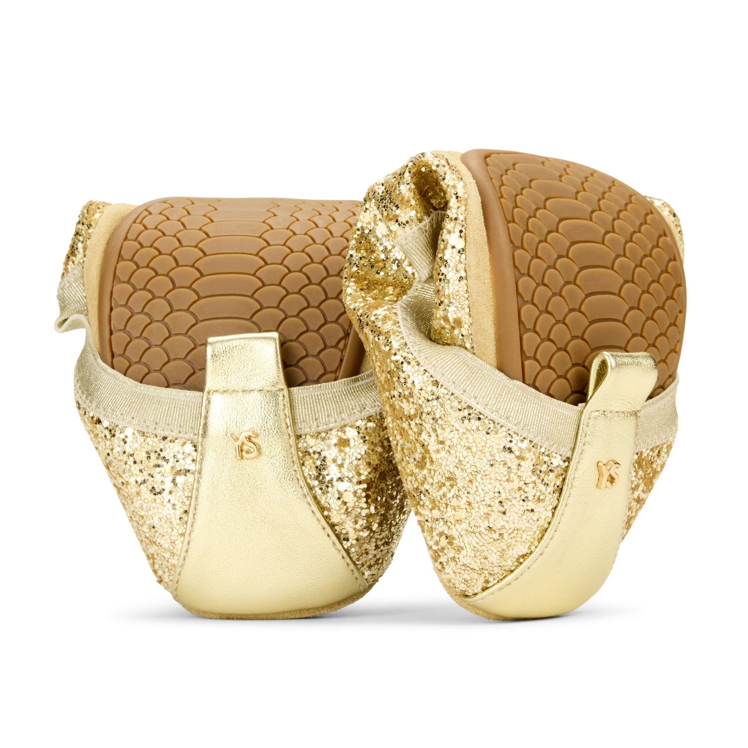 Samara Foldable Ballet Flat in Gold Glitter - Yosi Samra  - Women's Flats