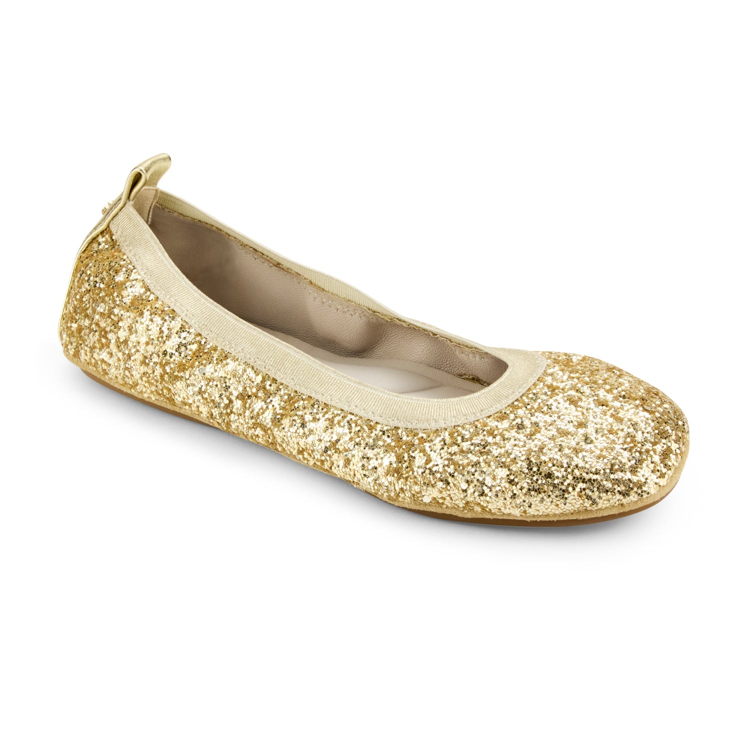 Samara Foldable Ballet Flat in Gold Glitter - Yosi Samra  - Women's Flats