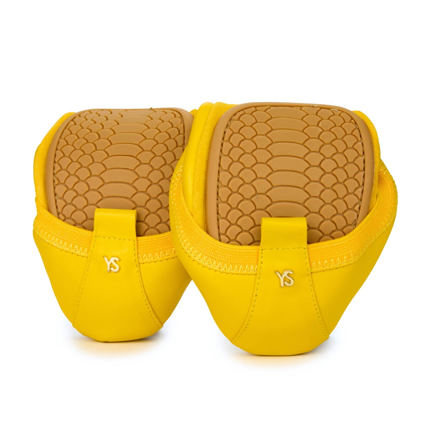 Samara Foldable Ballet Flat in Mustard Yellow Leather - Yosi Samra  - Women's Flats