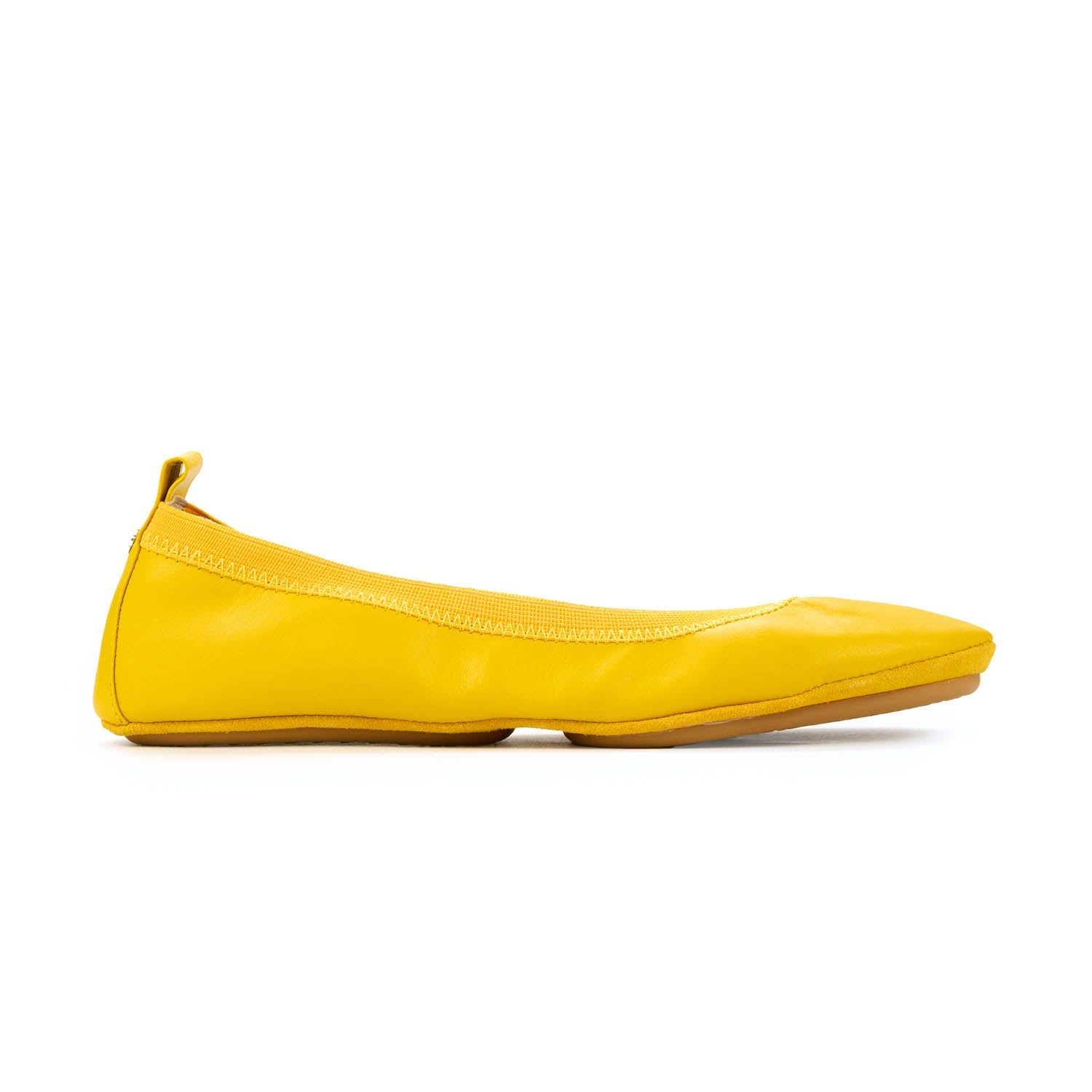 Samara Foldable Ballet Flat in Mustard Yellow Leather - Yosi Samra  - Women's Flats