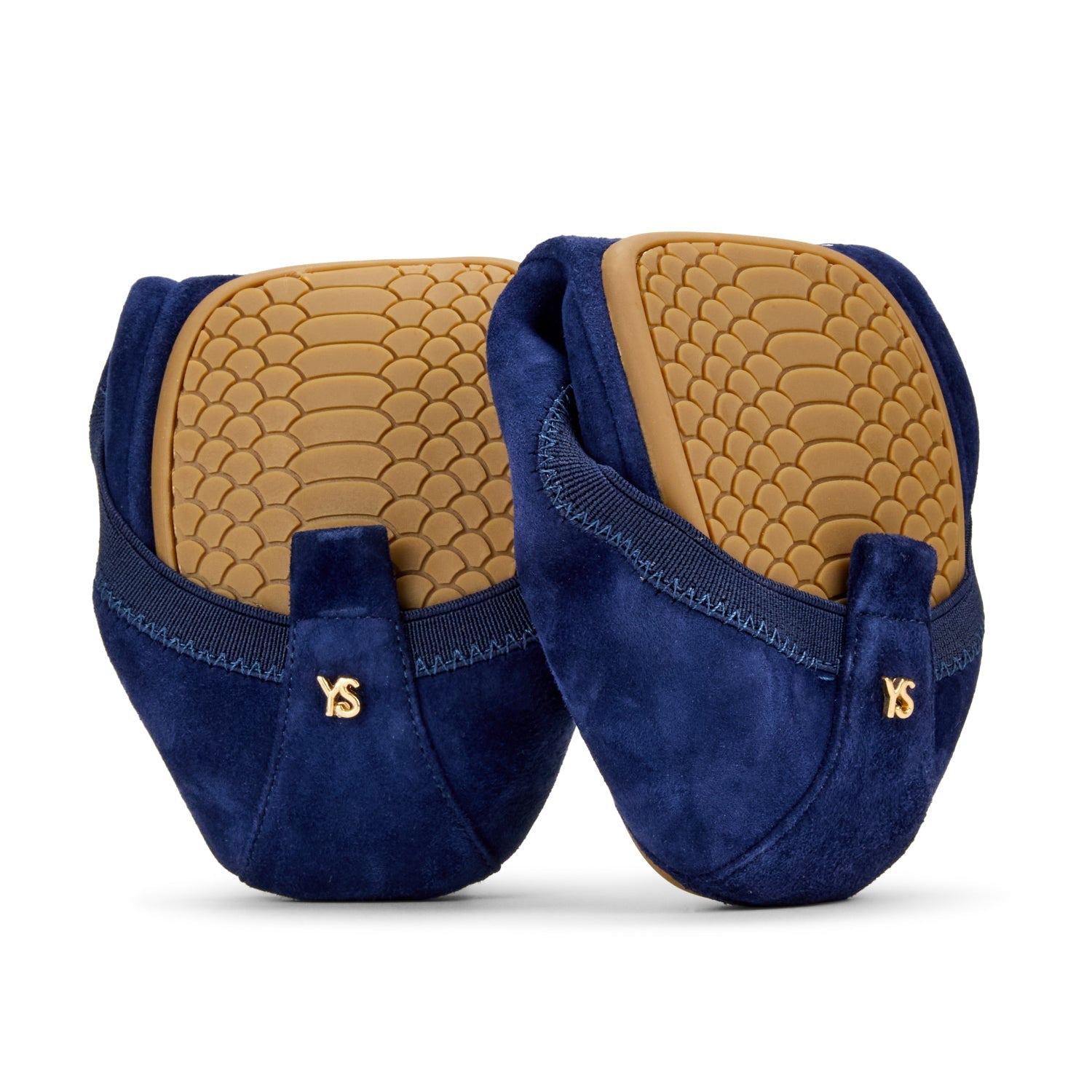 Samara Foldable Ballet Flat in Navy Suede - Yosi Samra  - Women's Flats