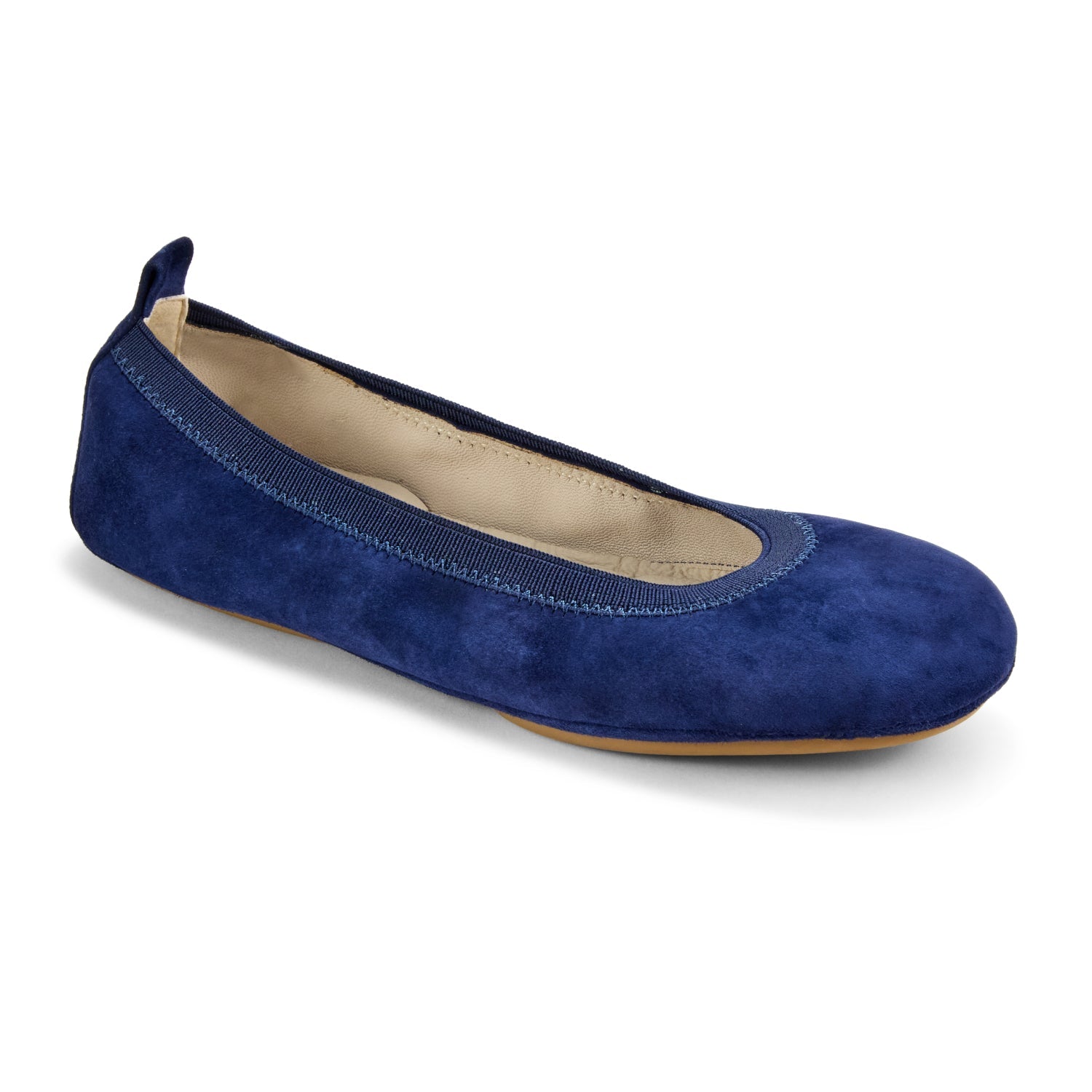 Samara Foldable Ballet Flat in Navy Suede - Yosi Samra  - Women's Flats