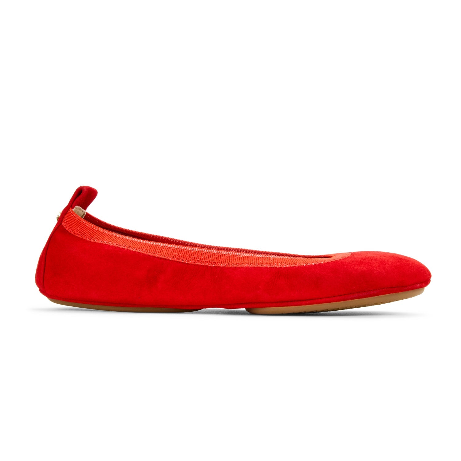 Samara Foldable Ballet Flat in Red Suede - Yosi Samra  - Women's Flats