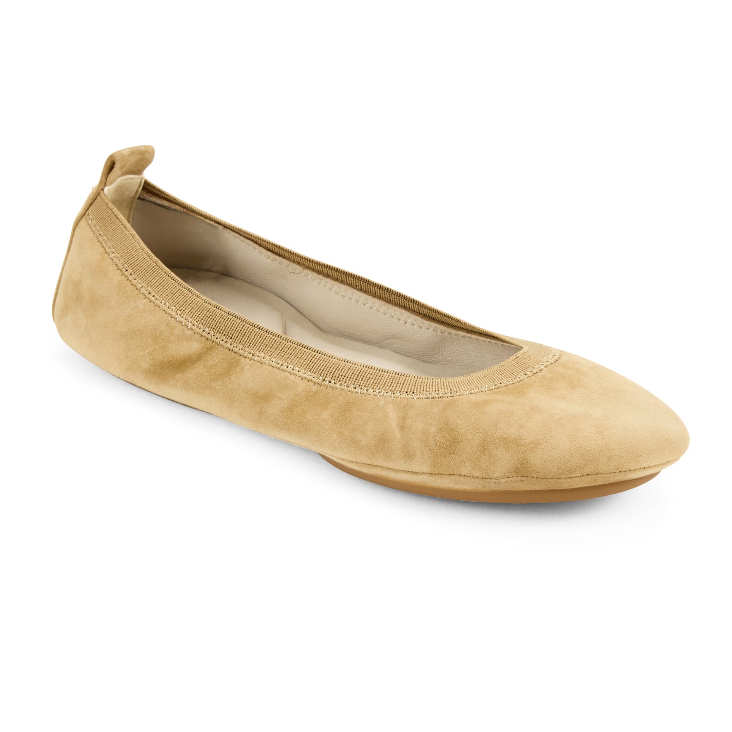 Samara Foldable Ballet Flat in Sand Suede - Yosi Samra  - Women's Flats
