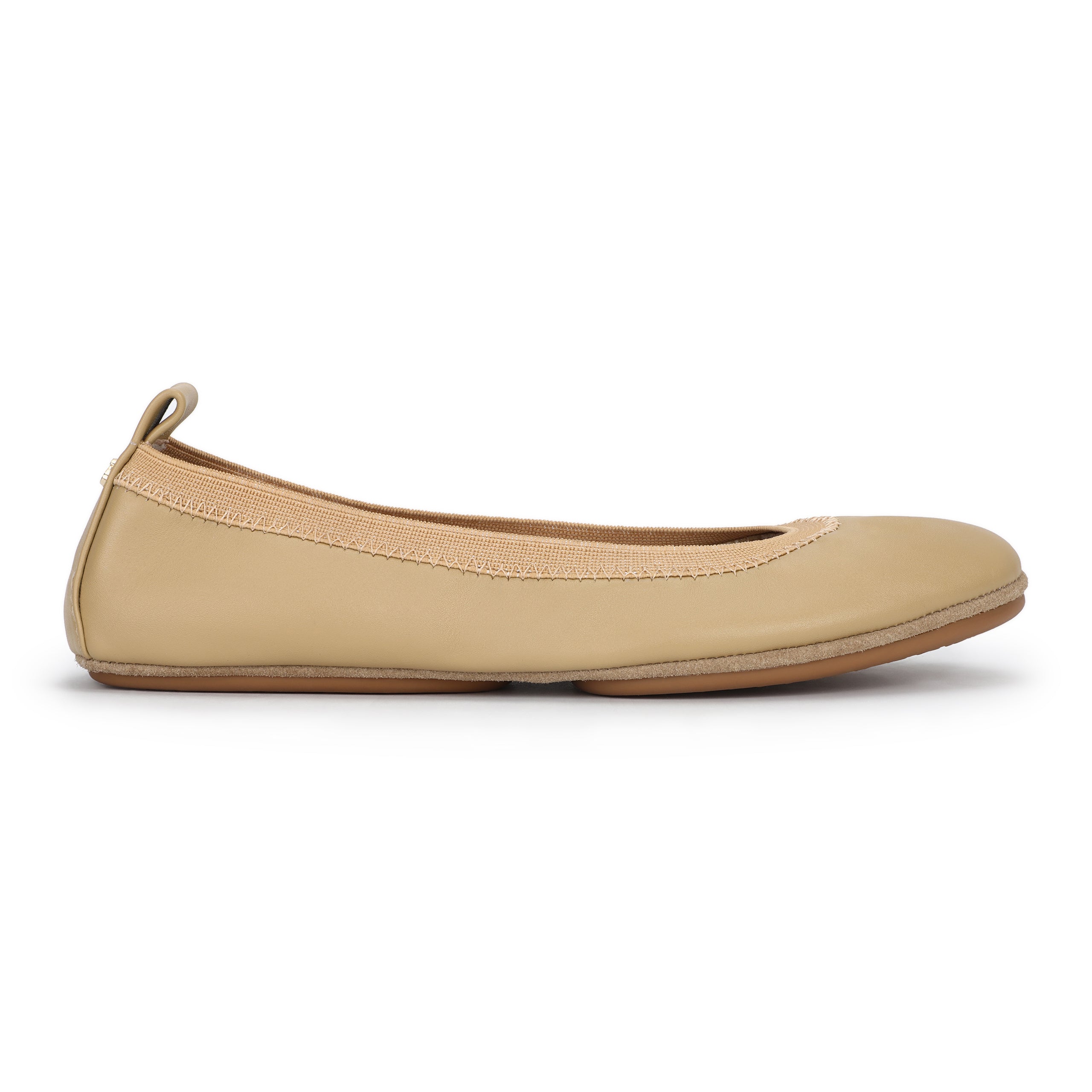 Samara Foldable Ballet Flat in Latte Leather - Yosi Samra  - Women's Flats