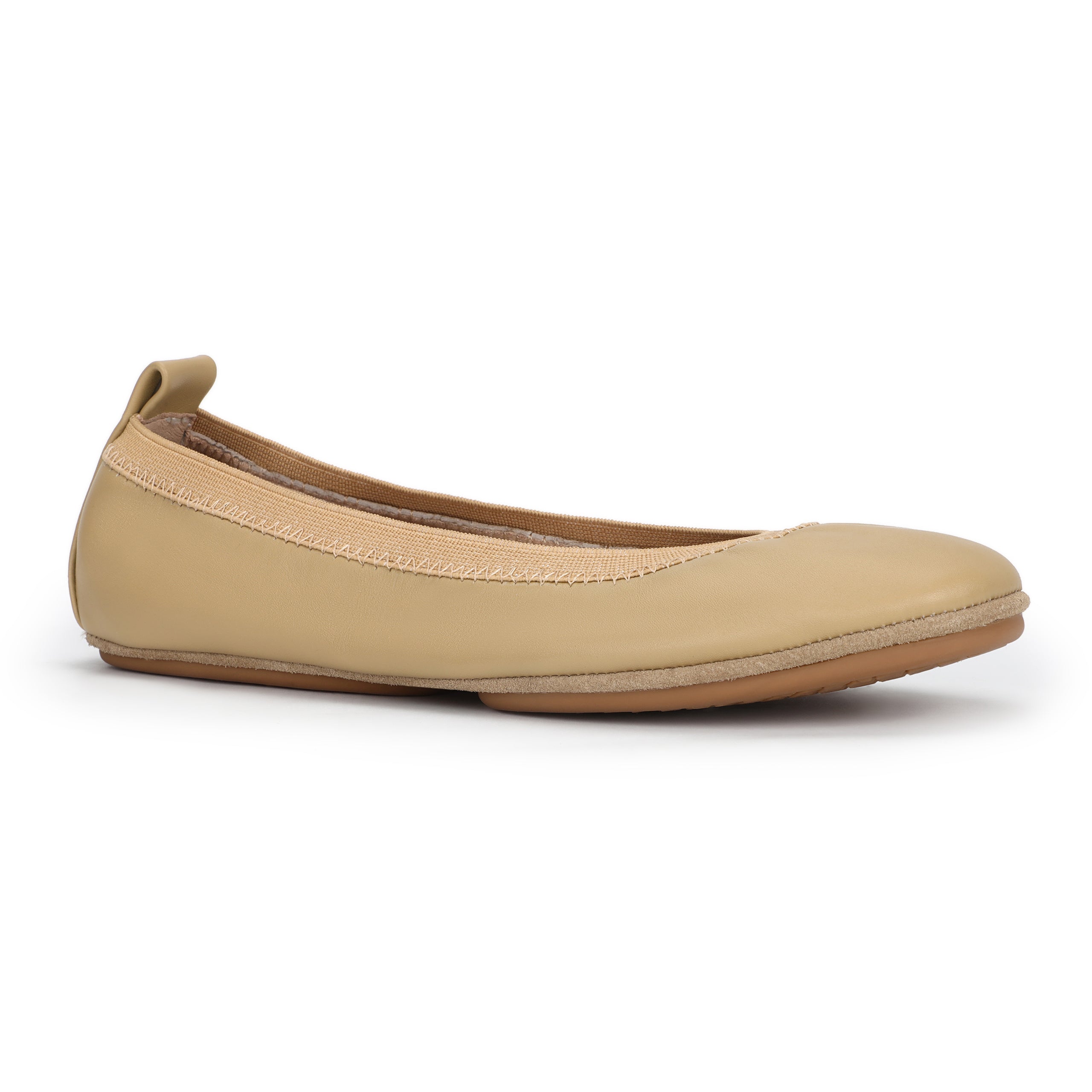 Samara Foldable Ballet Flat in Latte Leather - Yosi Samra  - Women's Flats
