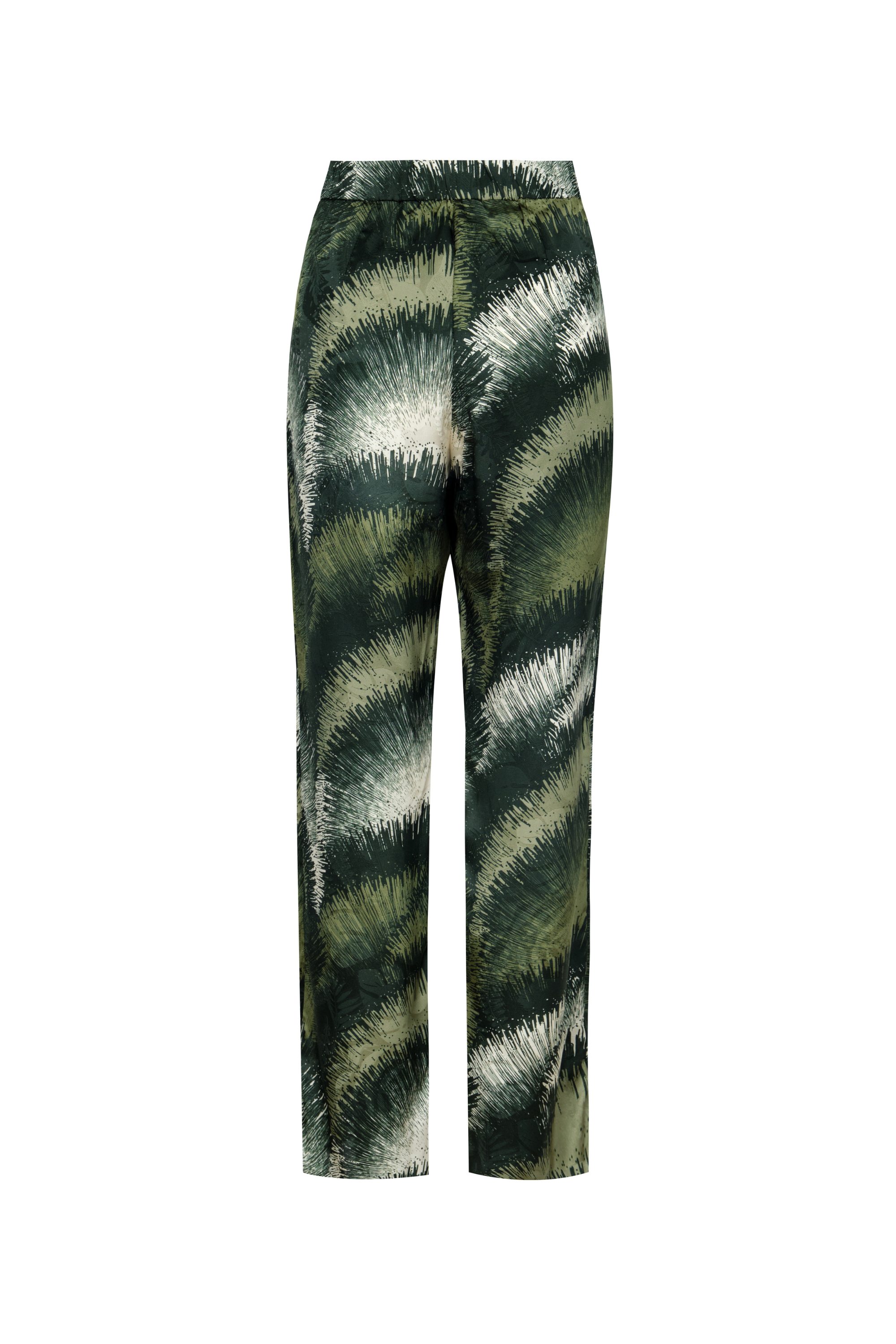 Santo Tomás Silk Jacquard Pants / Green Brushed