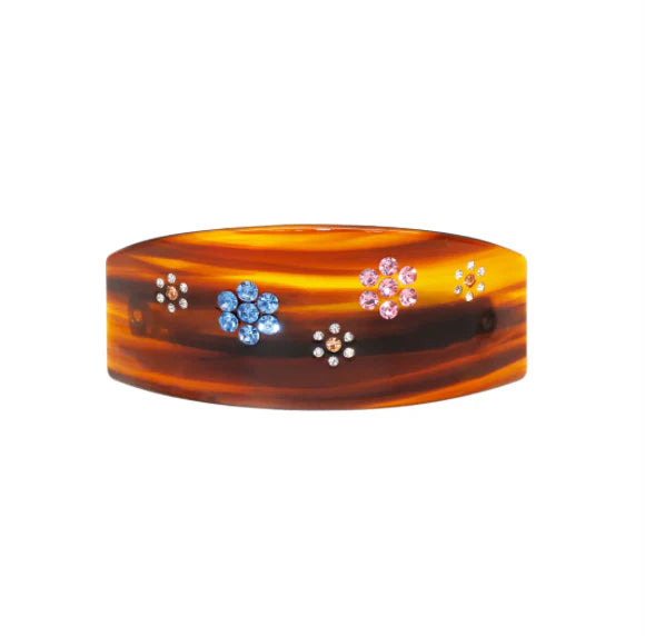 Ponytail Barrette in Tortoise Daisy