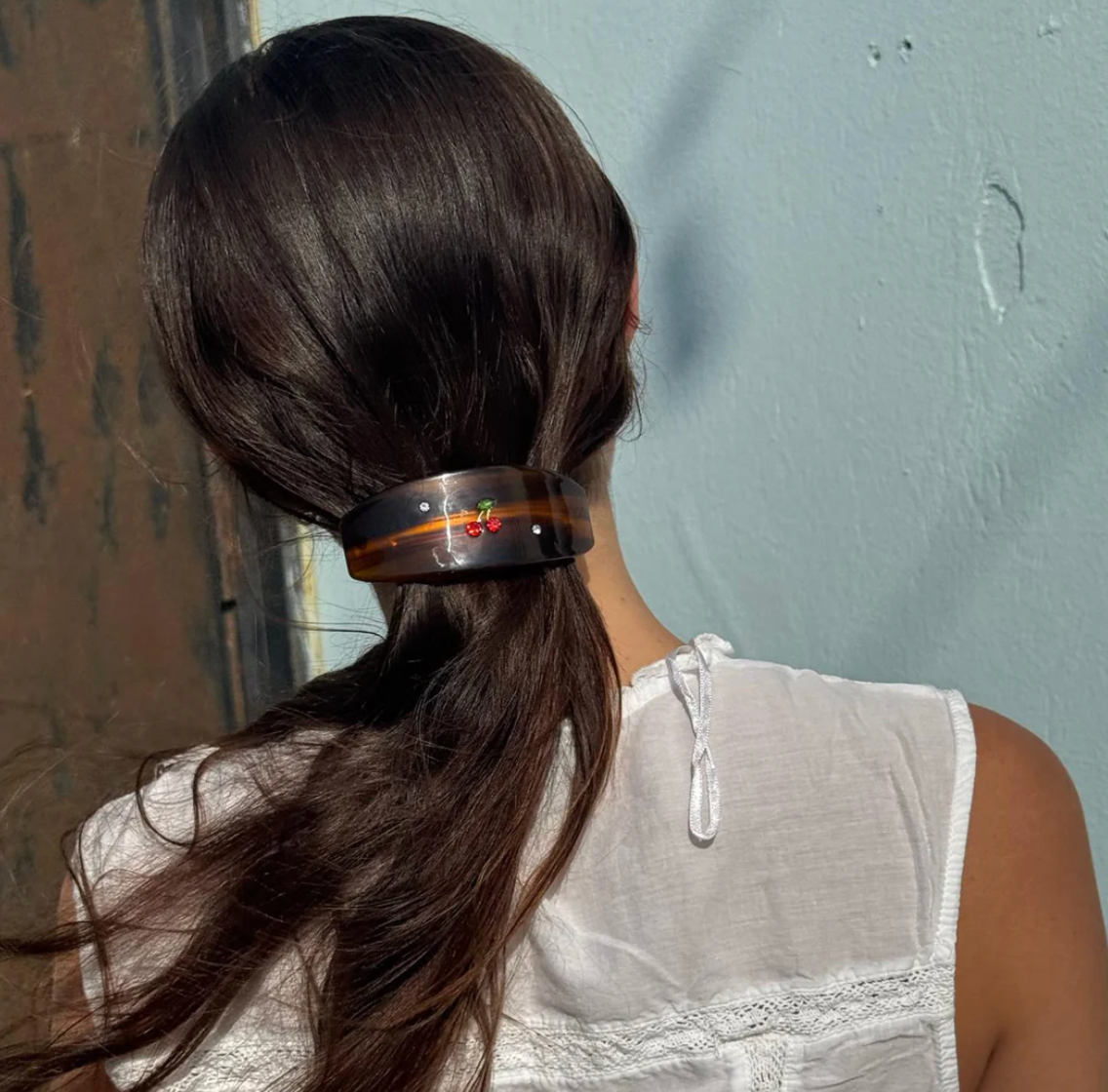 Ponytail Barrette in Tortoise Cherry